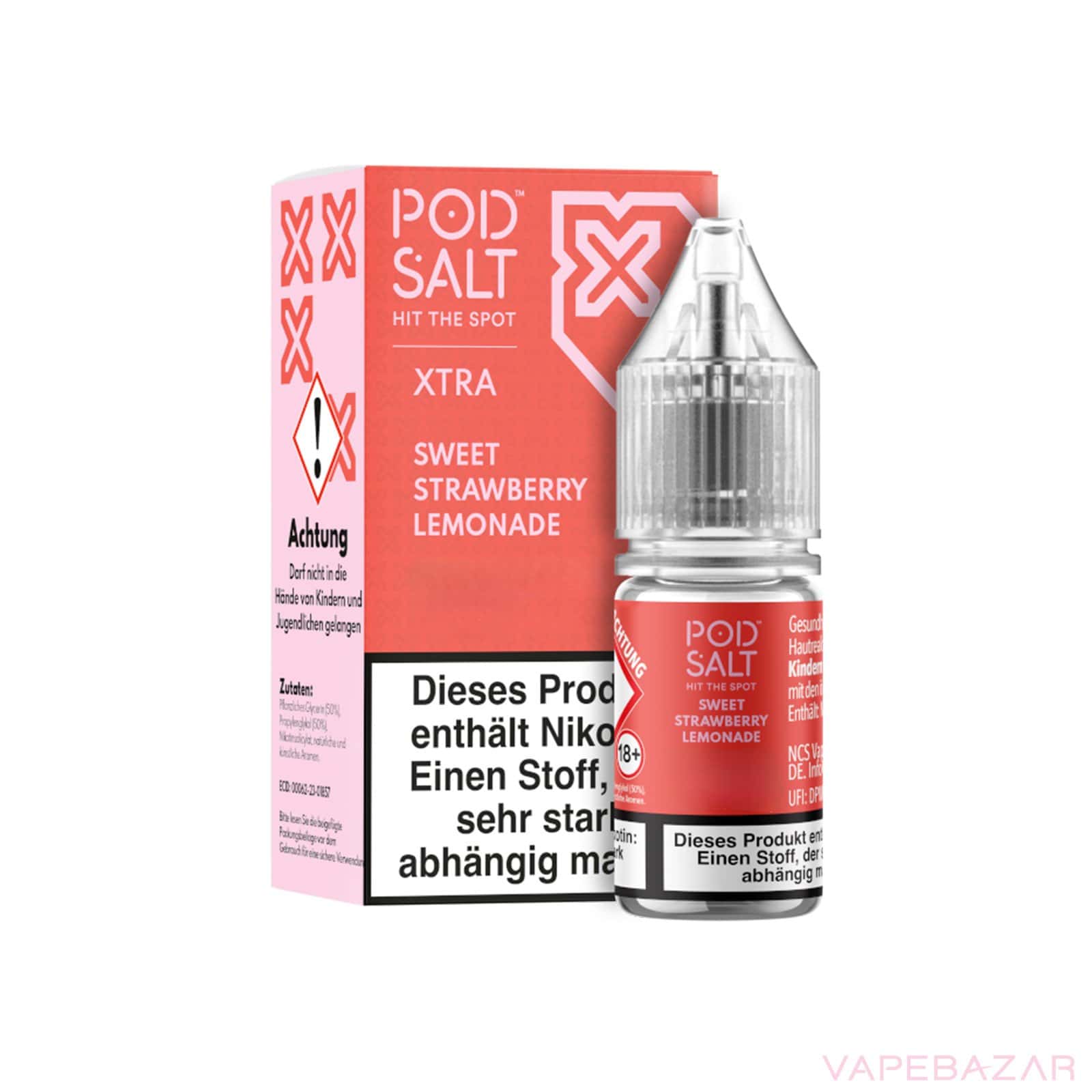 SweetStrawberryLemonade3 | Vapebazar Vapebazar Pod Salt X Nikotinsalz Liquid - Sweet Strawberry Lemonade