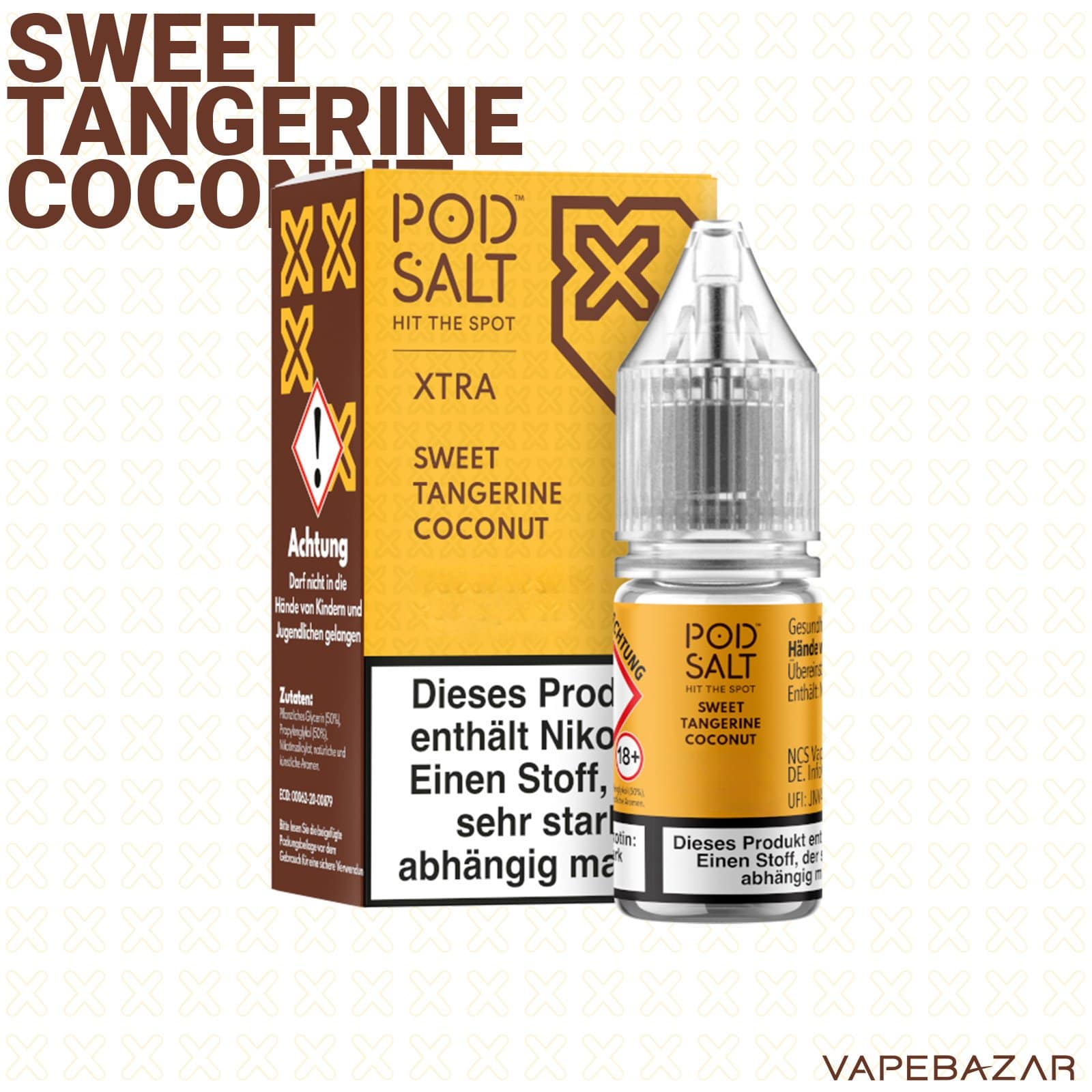 SweetTangerineCoconut2 | Vapebazar Vapebazar Pod Salt X Nikotinsalz Liquid - Sweet Tangerine Coconut