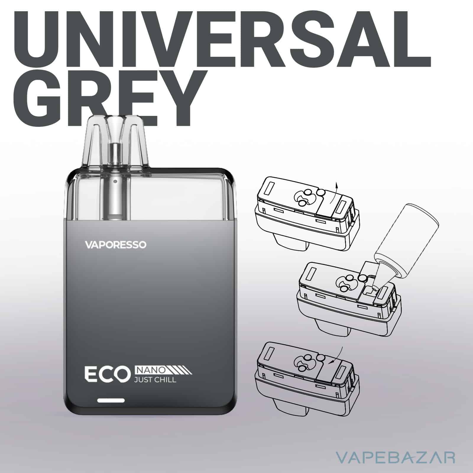 UniversalGrey2 | Vapebazar Vaporesso Eco Nano - Universal Grey - Pod System