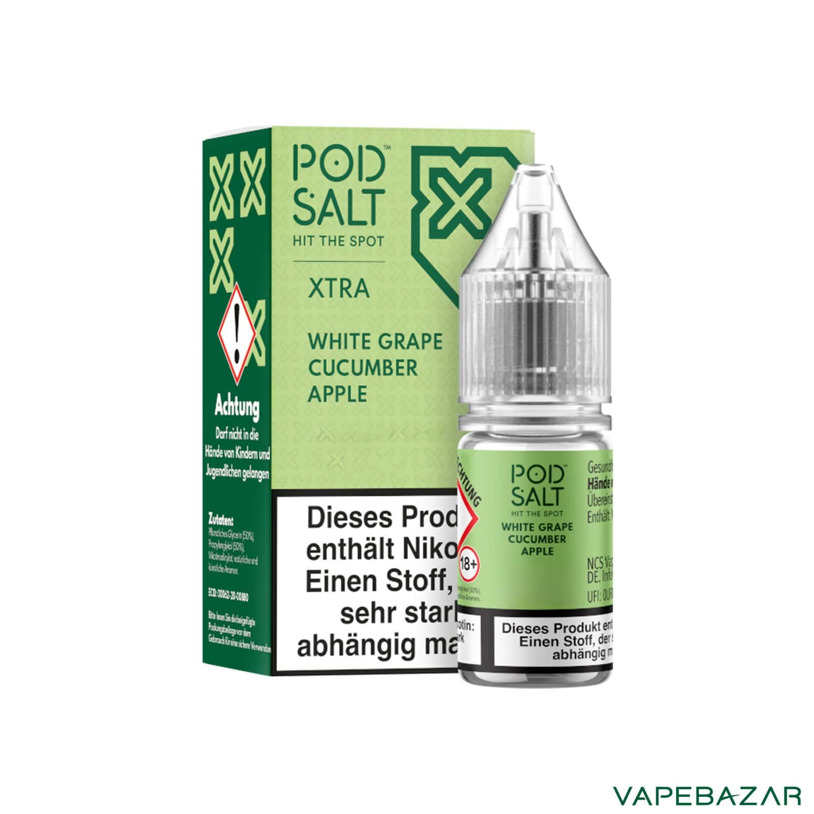 WhiteGrapeCucumberApple3 | Vapebazar Vapebazar Pod Salt X Nikotinsalz Liquid - White Grape Cucumber Apple