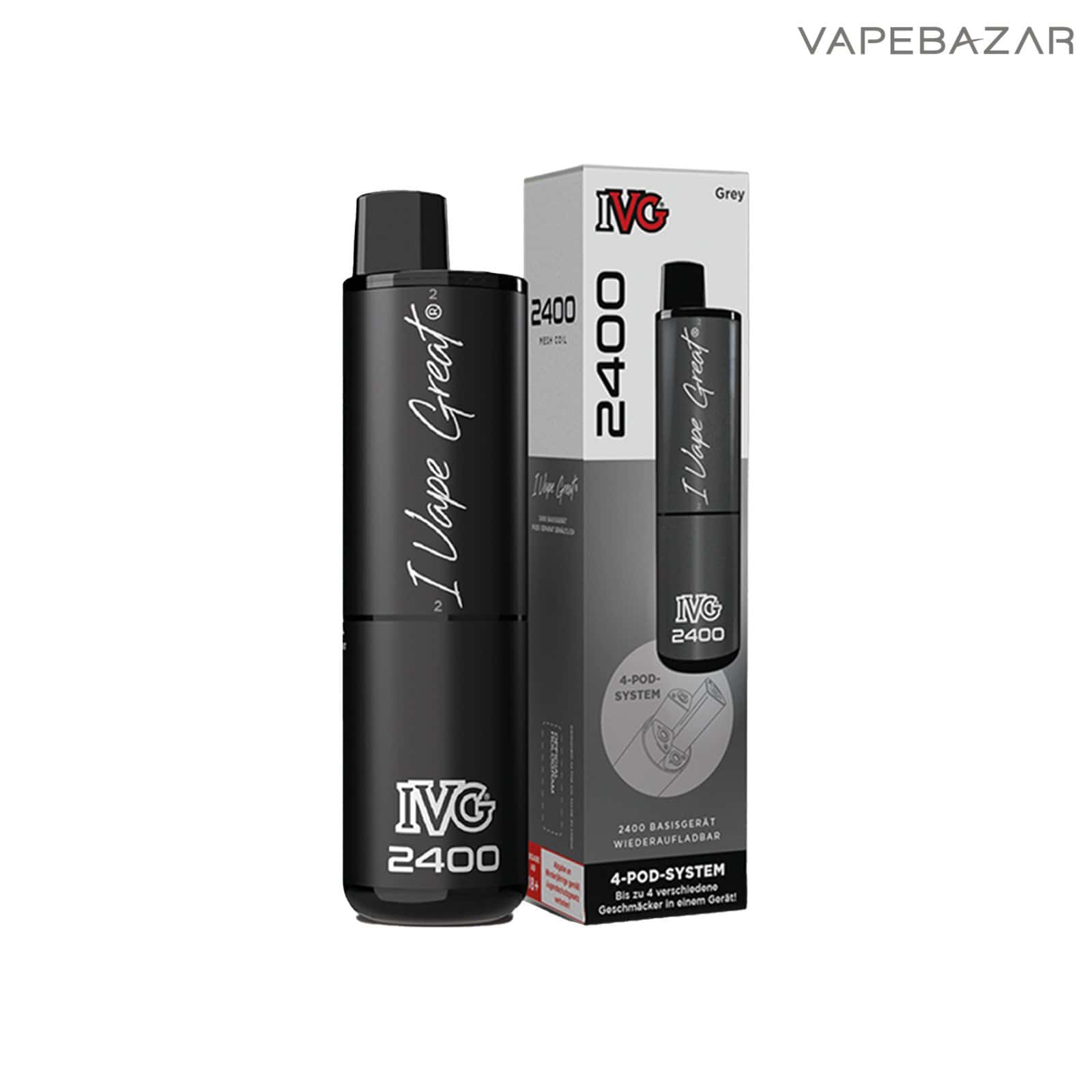 IVG 2400 4 Pod System Device Grey 03 | Vapebazar Ivg 2400 - 4 Pod System - Device - Grey