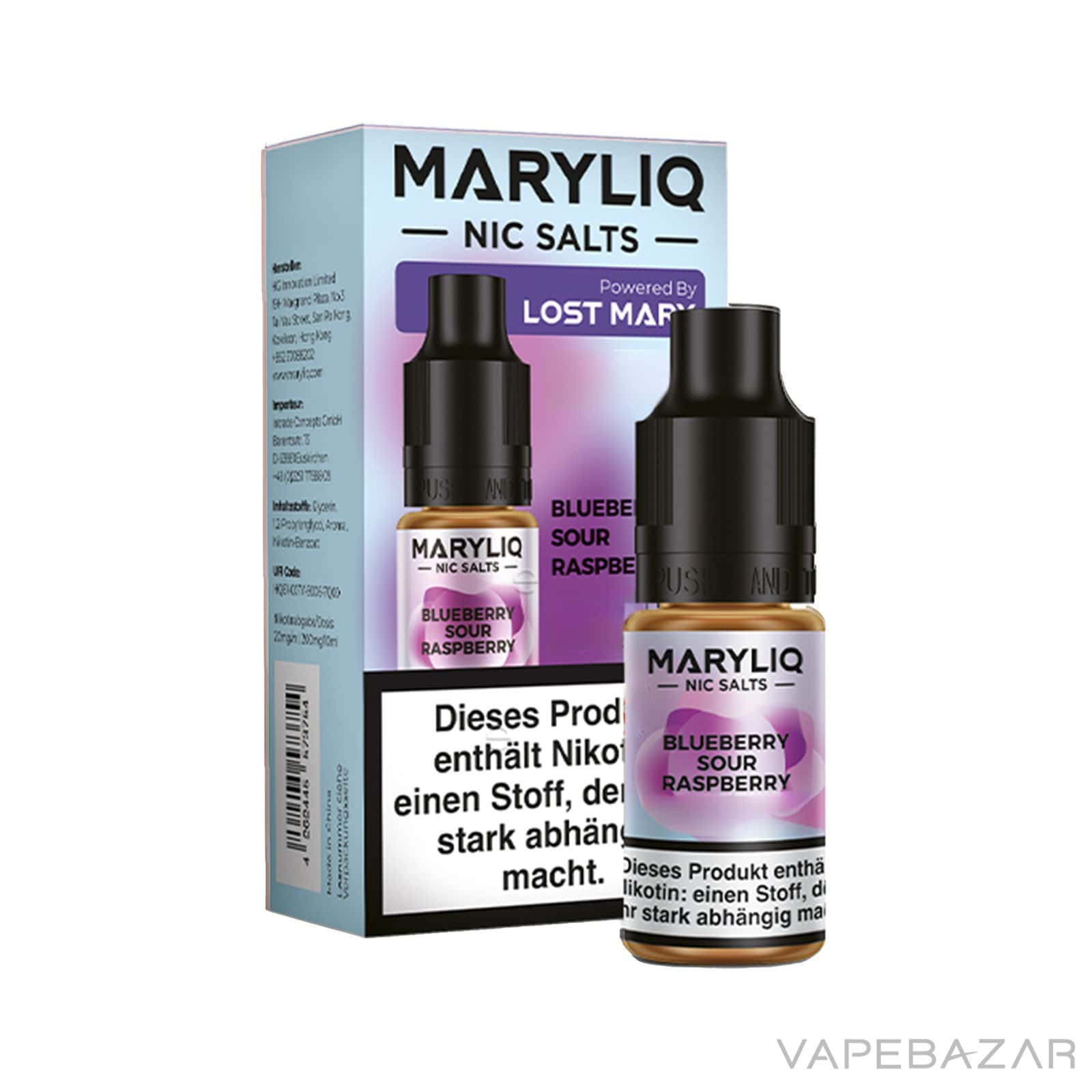 MARYLIQ by Lost Mary Nic Salt Blueberry Sour Raspberry 03 | Vapebazar Maryliq By Lost Mary - Nic Salt - Blueberry Sour Raspberry - Vapebazar