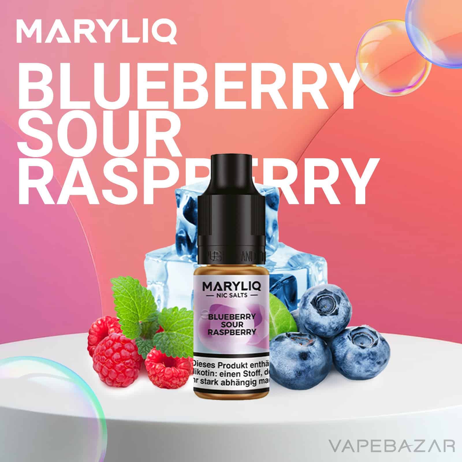 MARYLIQ by Lost Mary Nic Salt Blueberry Sour Raspberry | Vapebazar Maryliq By Lost Mary - Nic Salt - Blueberry Sour Raspberry - Vapebazar