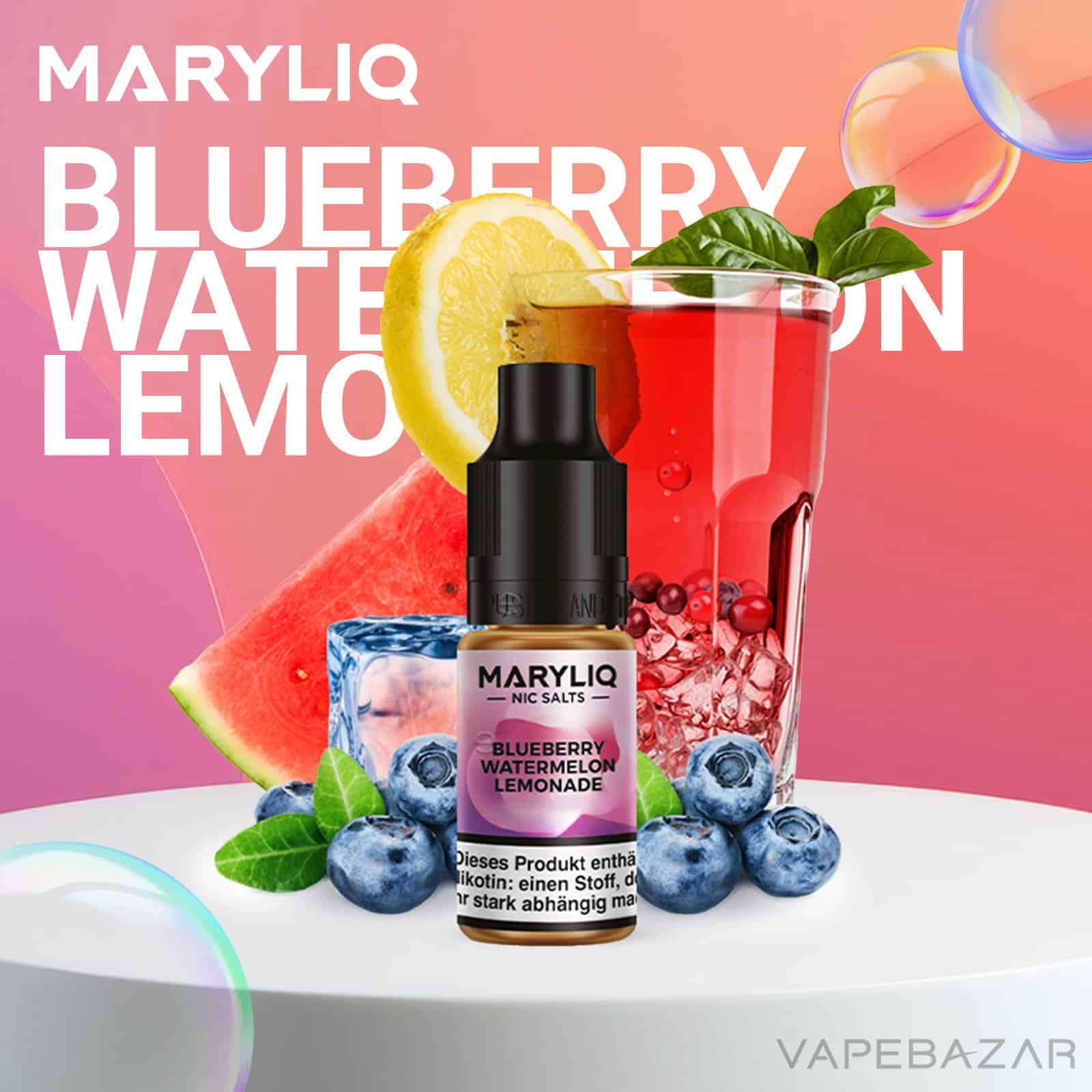 MARYLIQ by Lost Mary Nic Salt Blueberry Watermelon Lemonade | Vapebazar Maryliq By Lost Mary - Nic Salt - Blueberry Watermelon Lemonade - Vapebazar