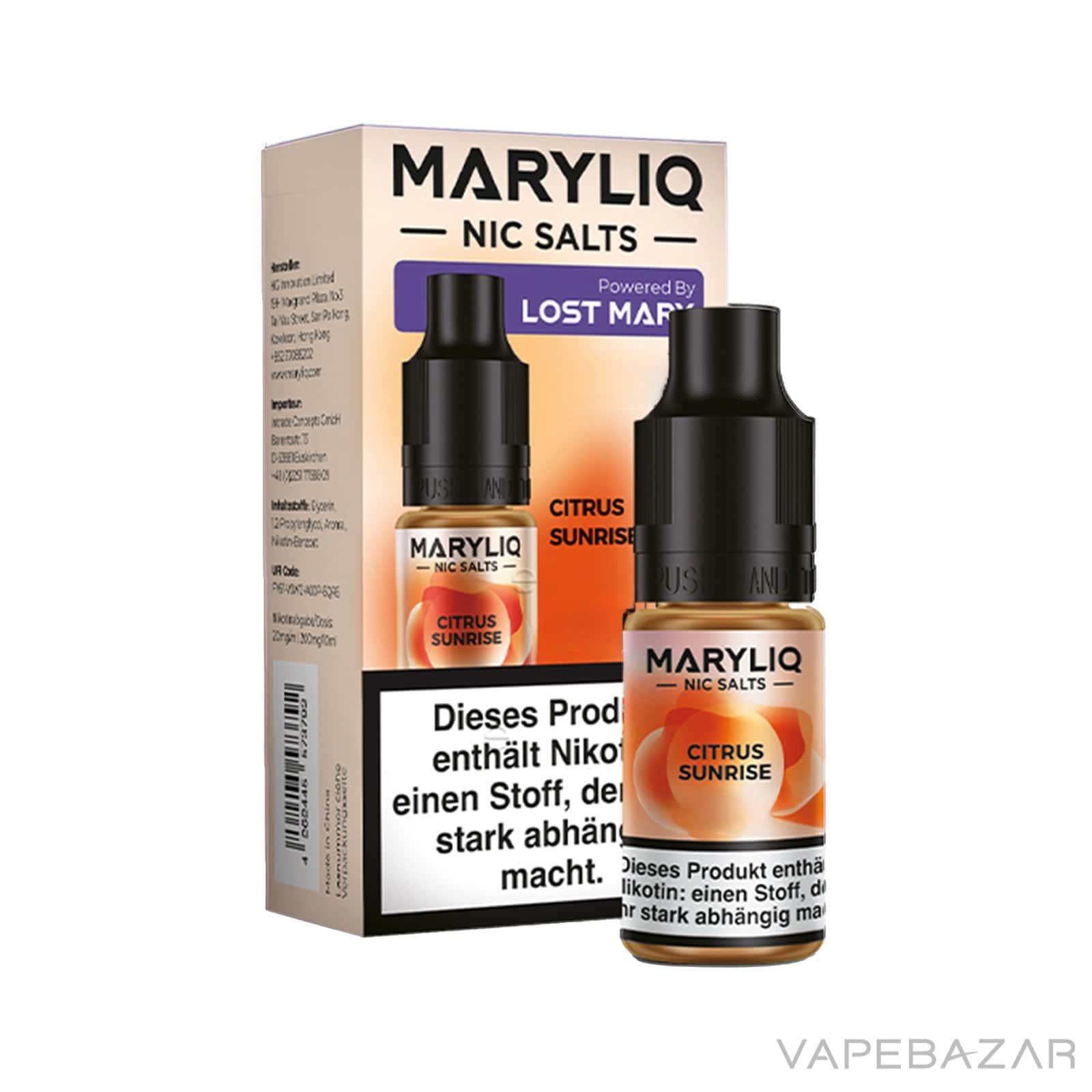 MARYLIQ by Lost Mary Nic Salt Citrus Sunrise 03 | Vapebazar Maryliq By Lost Mary - Nic Salt - Citrus Sunrise - Vapebazar
