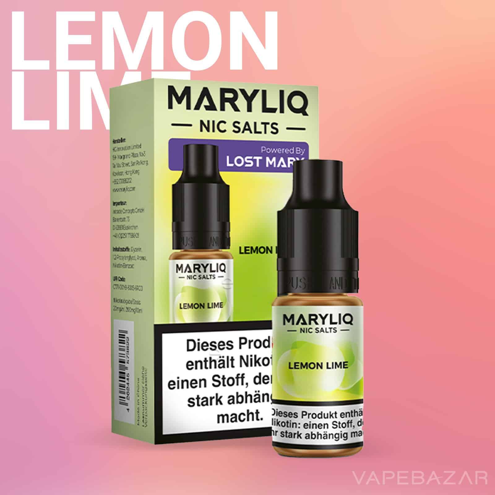 MARYLIQ by Lost Mary Nic Salt Lemon Lime 02 | Vapebazar Maryliq By Lost Mary - Nic Salt - Lemon Lime - Vapebazar