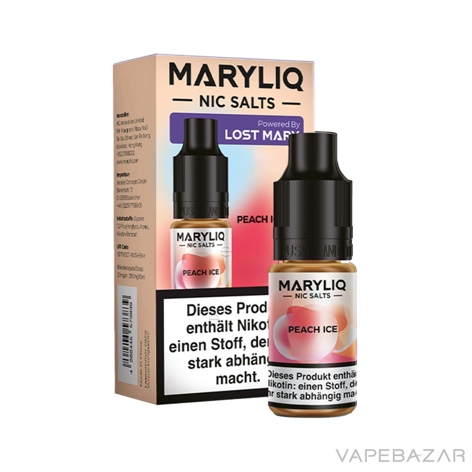 MARYLIQ by Lost Mary Nic Salt Peach Ice 03 | Vapebazar Maryliq By Lost Mary - Nic Salt - Peach Ice - Vapebazar