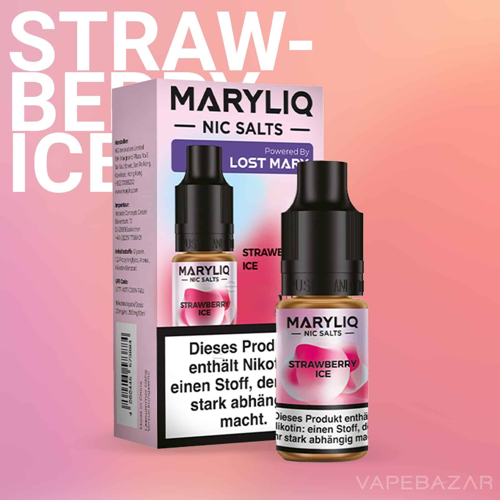 MARYLIQ by Lost Mary Nic Salt Strawberry Ice 02 | Vapebazar Maryliq By Lost Mary - Nic Salt - Strawberry Ice