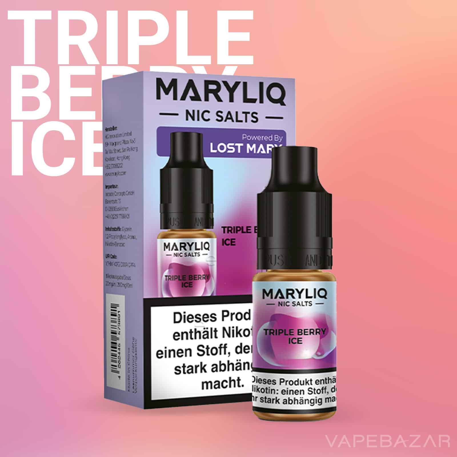 MARYLIQ by Lost Mary Nic Salt Triple Berry Ice 02 | Vapebazar Maryliq By Lost Mary - Nic Salt - Triple Berry Ice - Vapebazar
