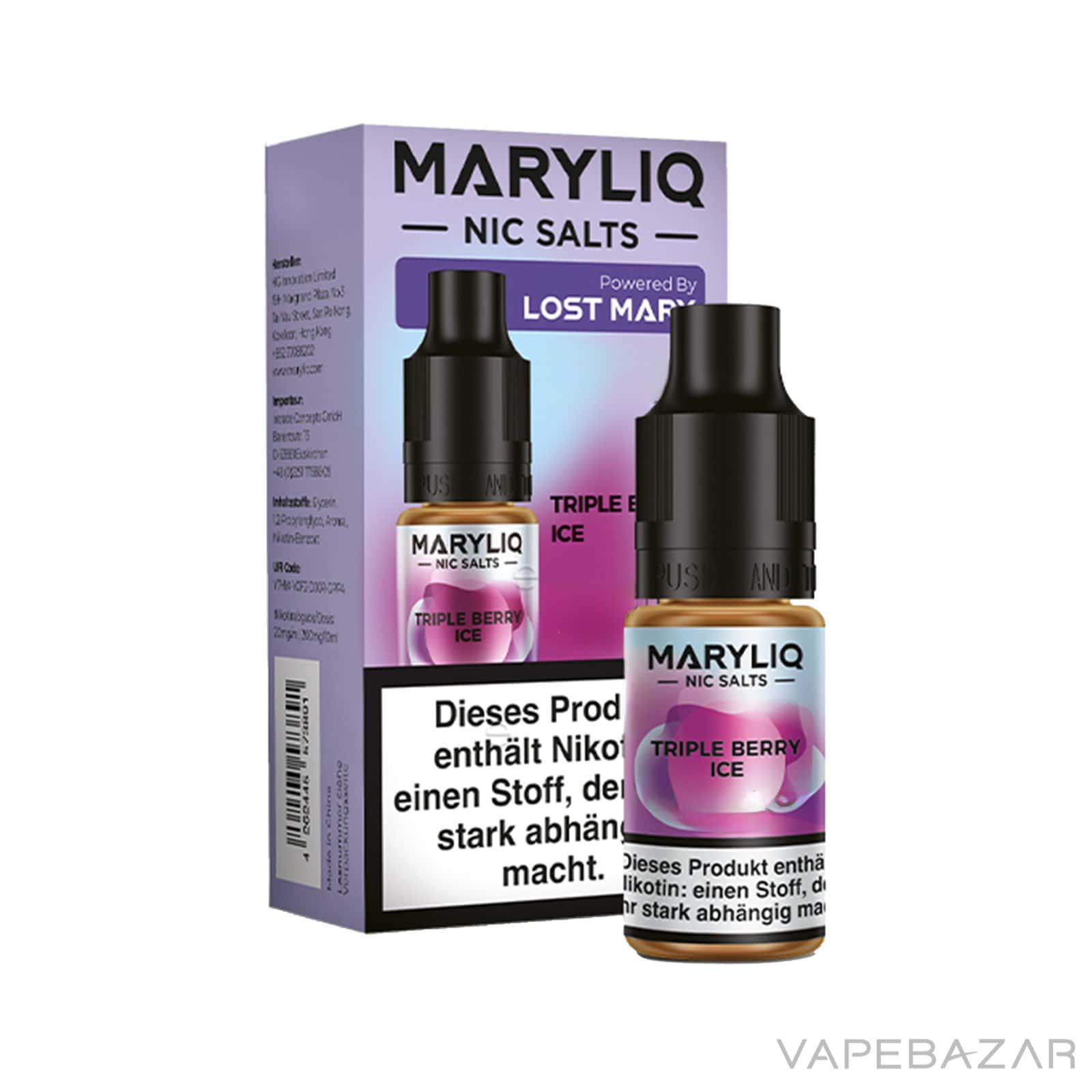 MARYLIQ by Lost Mary Nic Salt Triple Berry Ice 03 | Vapebazar Maryliq By Lost Mary - Nic Salt - Triple Berry Ice - Vapebazar