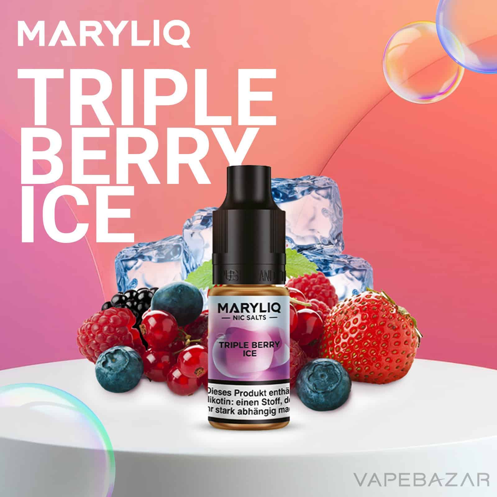 MARYLIQ by Lost Mary Nic Salt Triple Berry Ice | Vapebazar Maryliq By Lost Mary - Nic Salt - Triple Berry Ice - Vapebazar
