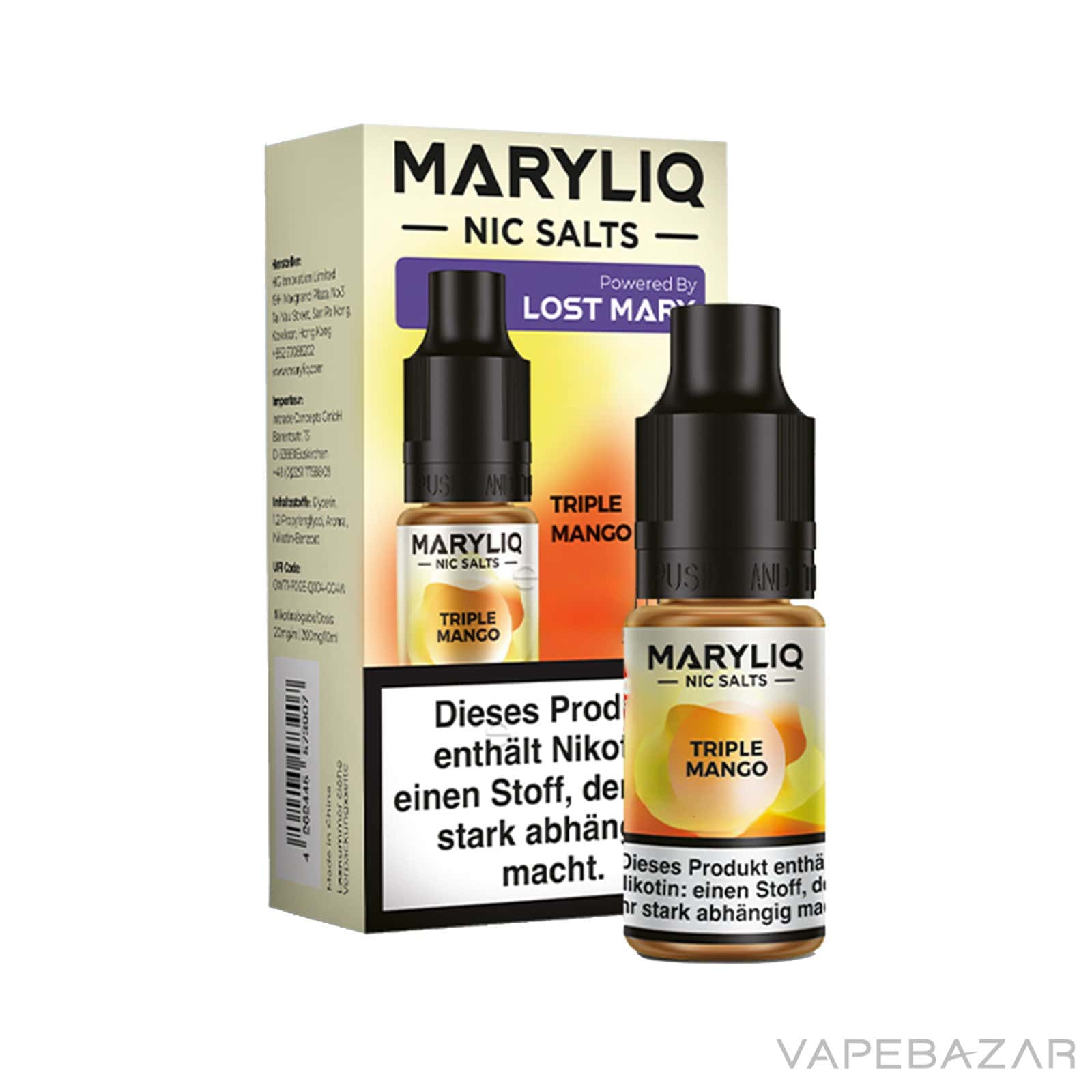 MARYLIQ by Lost Mary Nic Salt Triple Mango 03 | Vapebazar Maryliq By Lost Mary - Nic Salt - Triple Mango - Vapebazar