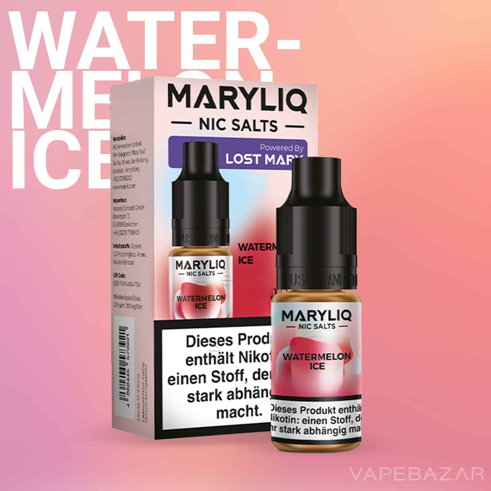 MARYLIQ by Lost Mary Nic Salt Watermelon Ice 02 | Vapebazar Maryliq By Lost Mary - Nic Salt - Watermelon Ice