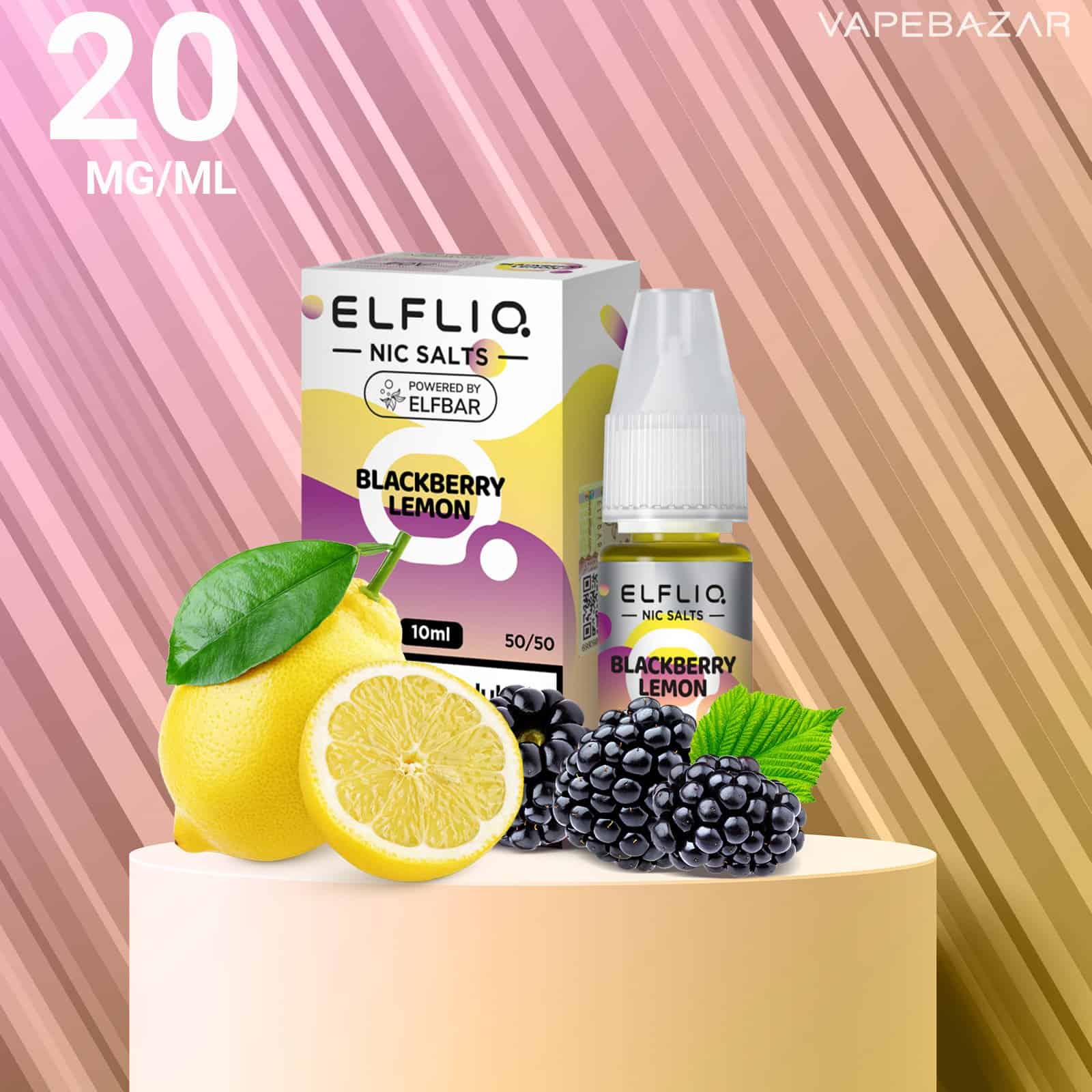 BlackberryLemon 1 | Vapebazar Elfliq Nikotinsalz Liquid 10Ml – Blackberry Lemon 20Mg/Ml Nikotin