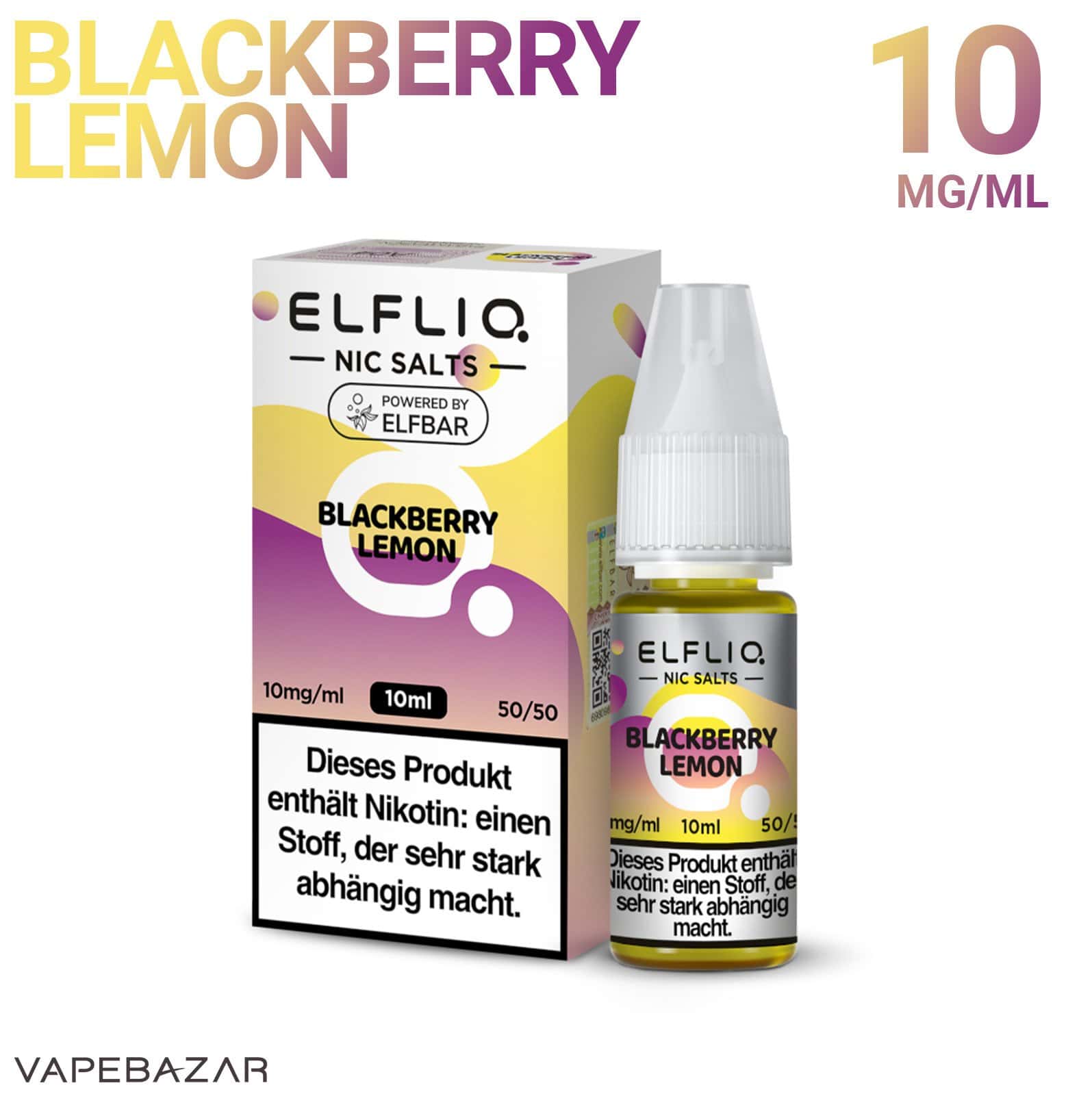 BlackberryLemon2 1 | Vapebazar Elfliq Nikotinsalz Liquid 10Ml – Blackberry Lemon 10Mg/Ml Nikotin