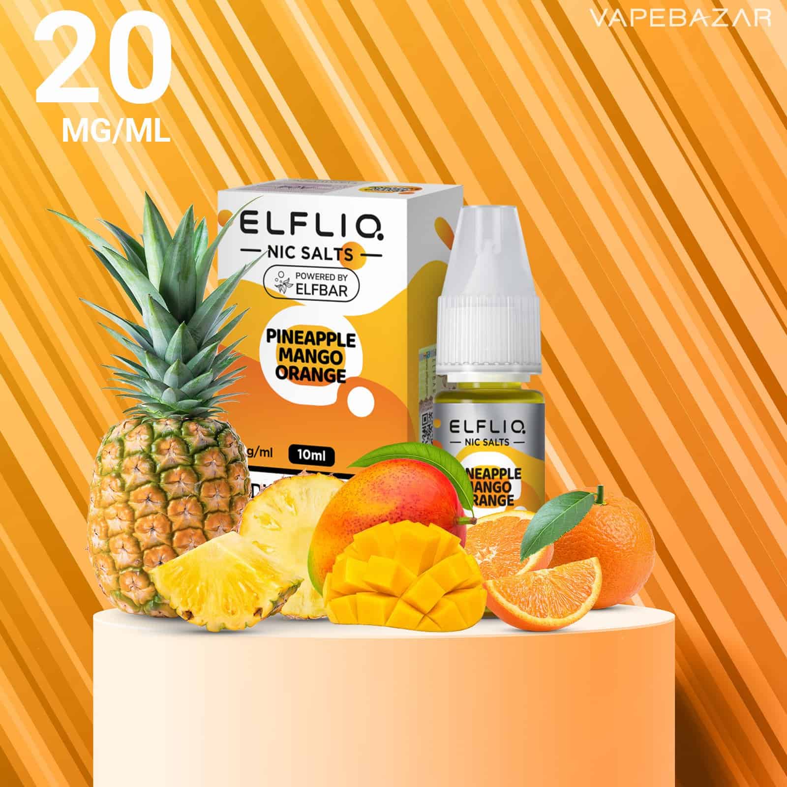 PineappleMangoOrange 1 | Vapebazar Elfliq Nikotinsalz Liquid 10Ml – Pineapple Mango Orange 20Mg/Ml Nikotin