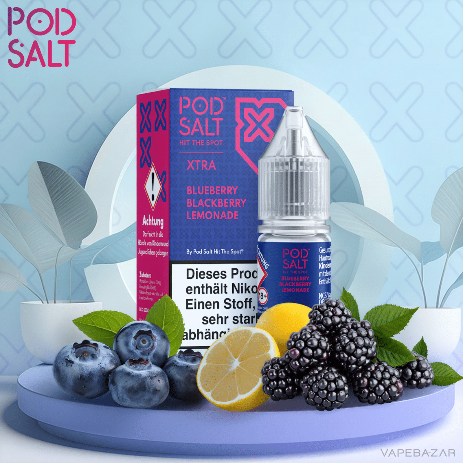Pod Salt X Blueberry Blackberry Lemonade | Vapebazar Pod Salt X Nikotinsalz Liquid - Blueberry Blackberry Lemonade