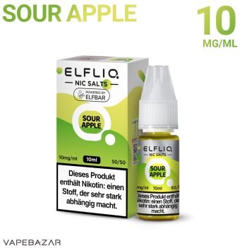 Elfliq Nikotinsalz Liquid 10ml – Sour Apple 10mg/ml Nikotin