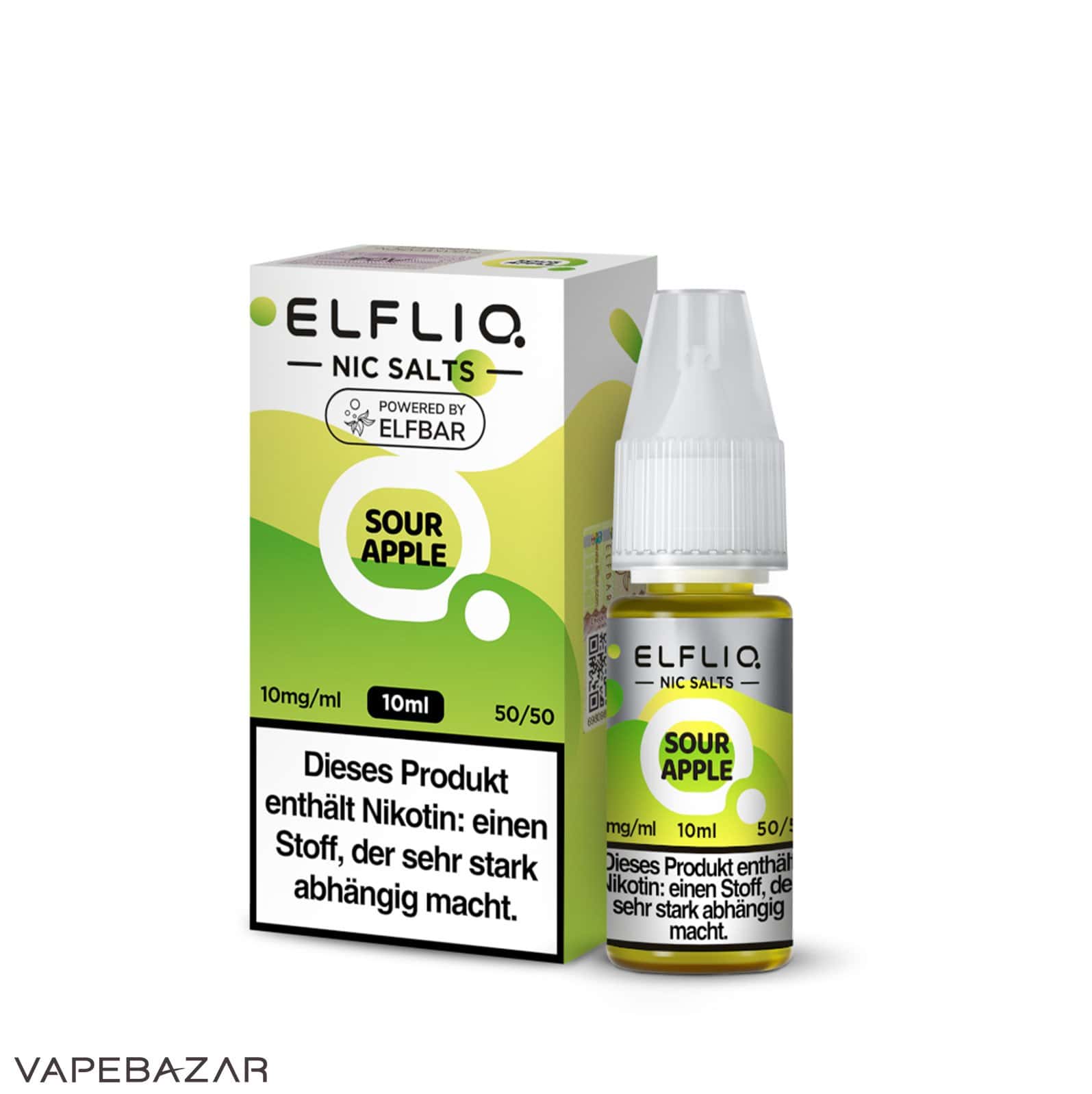 SourApple2 | Vapebazar Elfliq Nikotinsalz Liquid 10Ml – Sour Apple 10Mg/Ml Nikotin