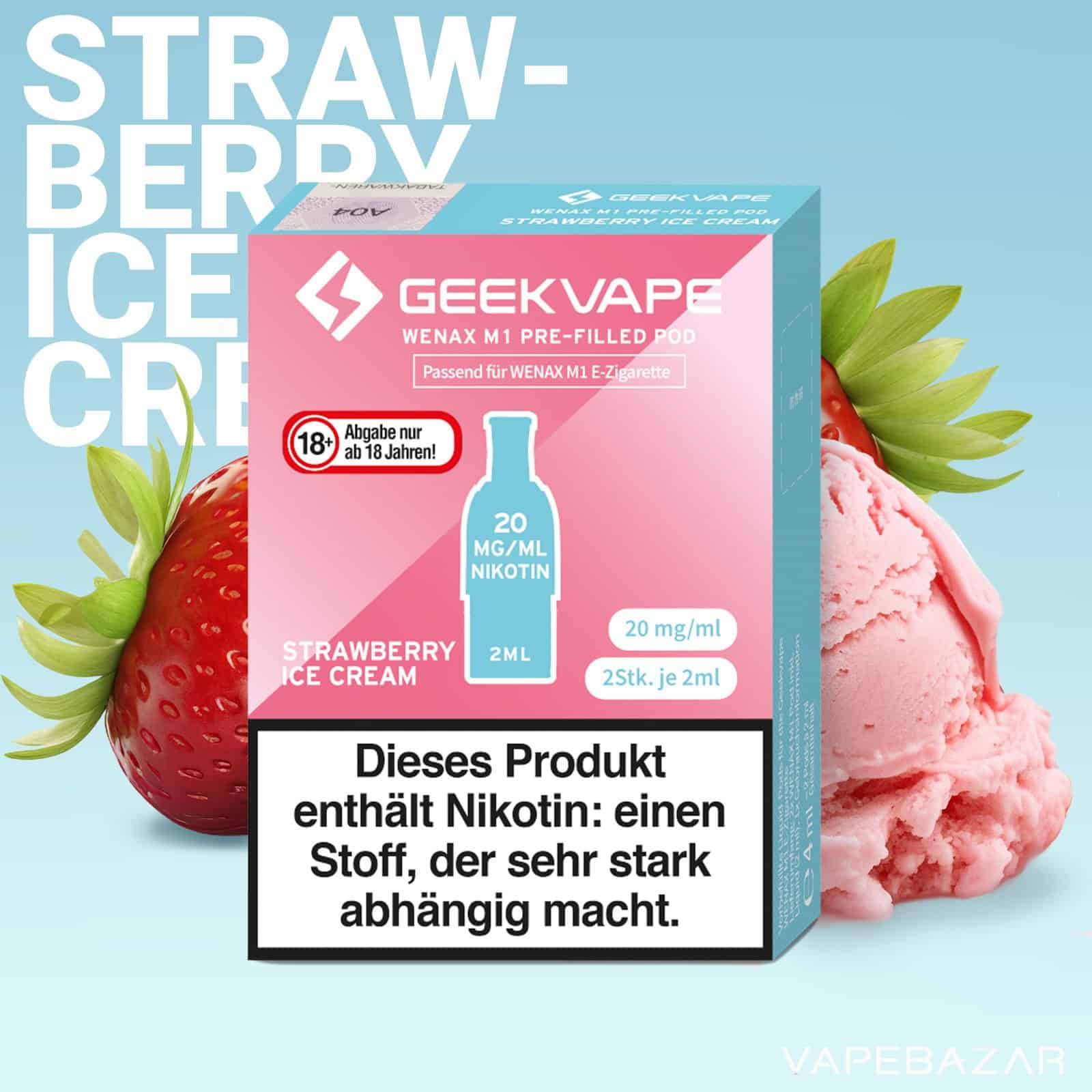 StrawberryIce | Vapebazar Geekvape Wenax M1 Akku - Red