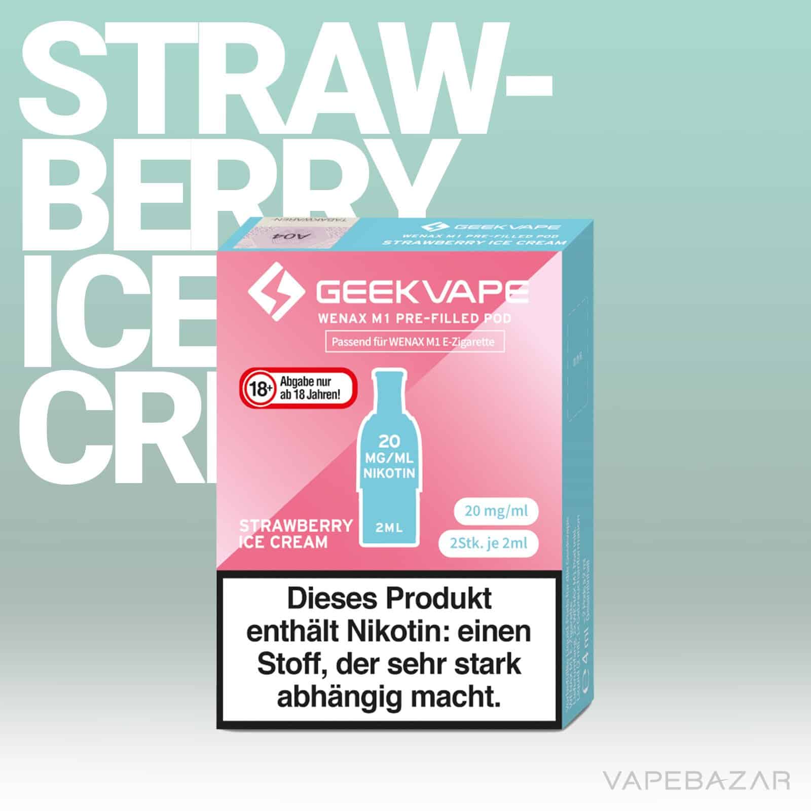 StrawberryIceCream2 | Vapebazar Geekvape Wenax M1 Akku - Red