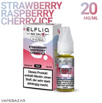 Elfliq Nikotinsalz Liquid 10ml – Strawberry Raspberry Cherry Ice 20mg/ml Nikotin
