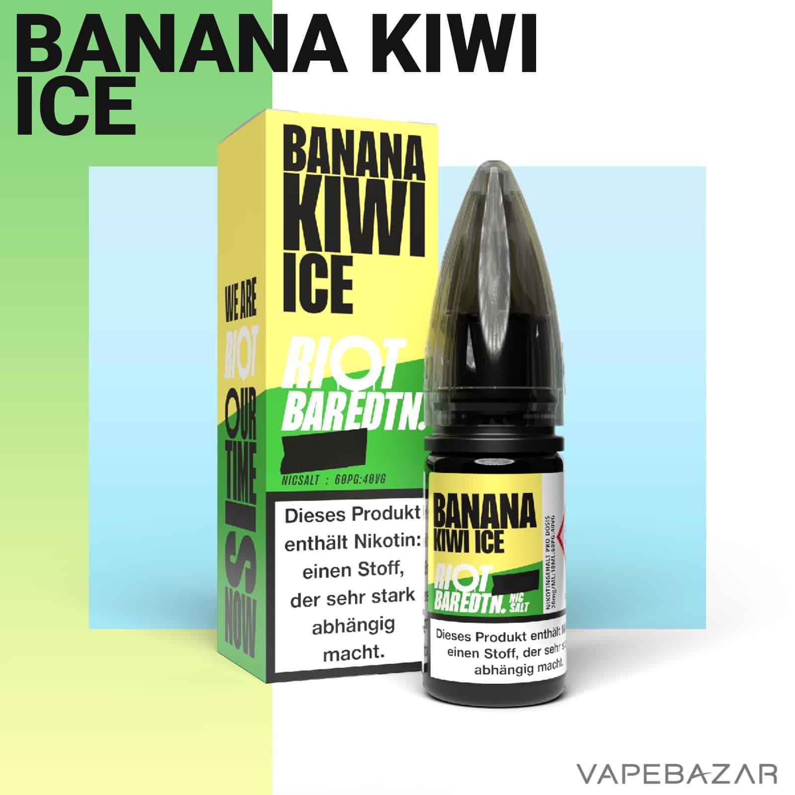 BananaKiwiIce2 | Vapebazar Vapebazar Riot Salt Bar Edition Banana Kiwi Ice