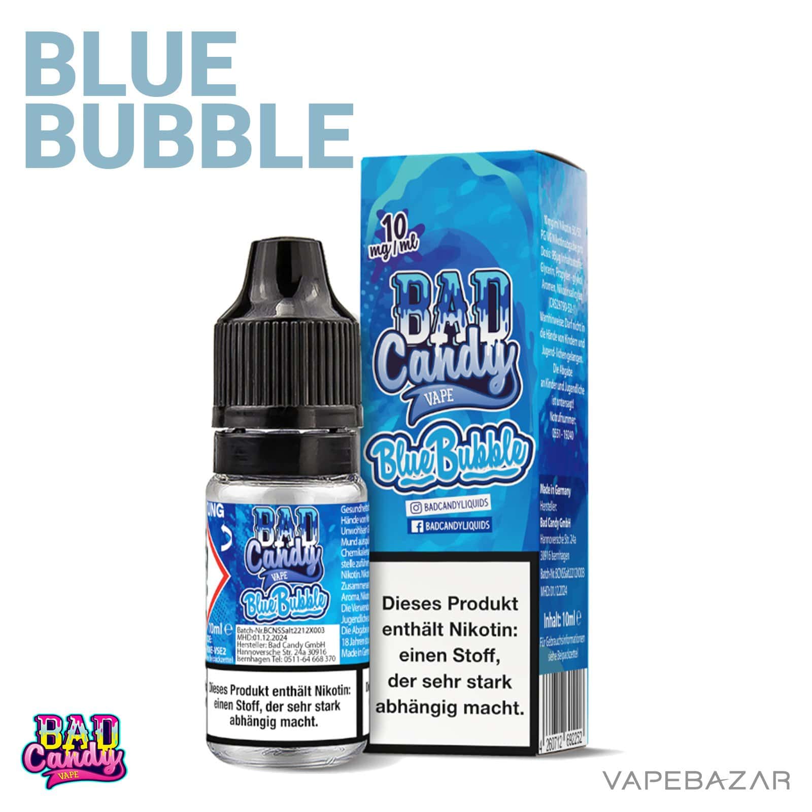 BlueBubble10 | Vapebazar Bad Candy Liquid - Blue Bubble