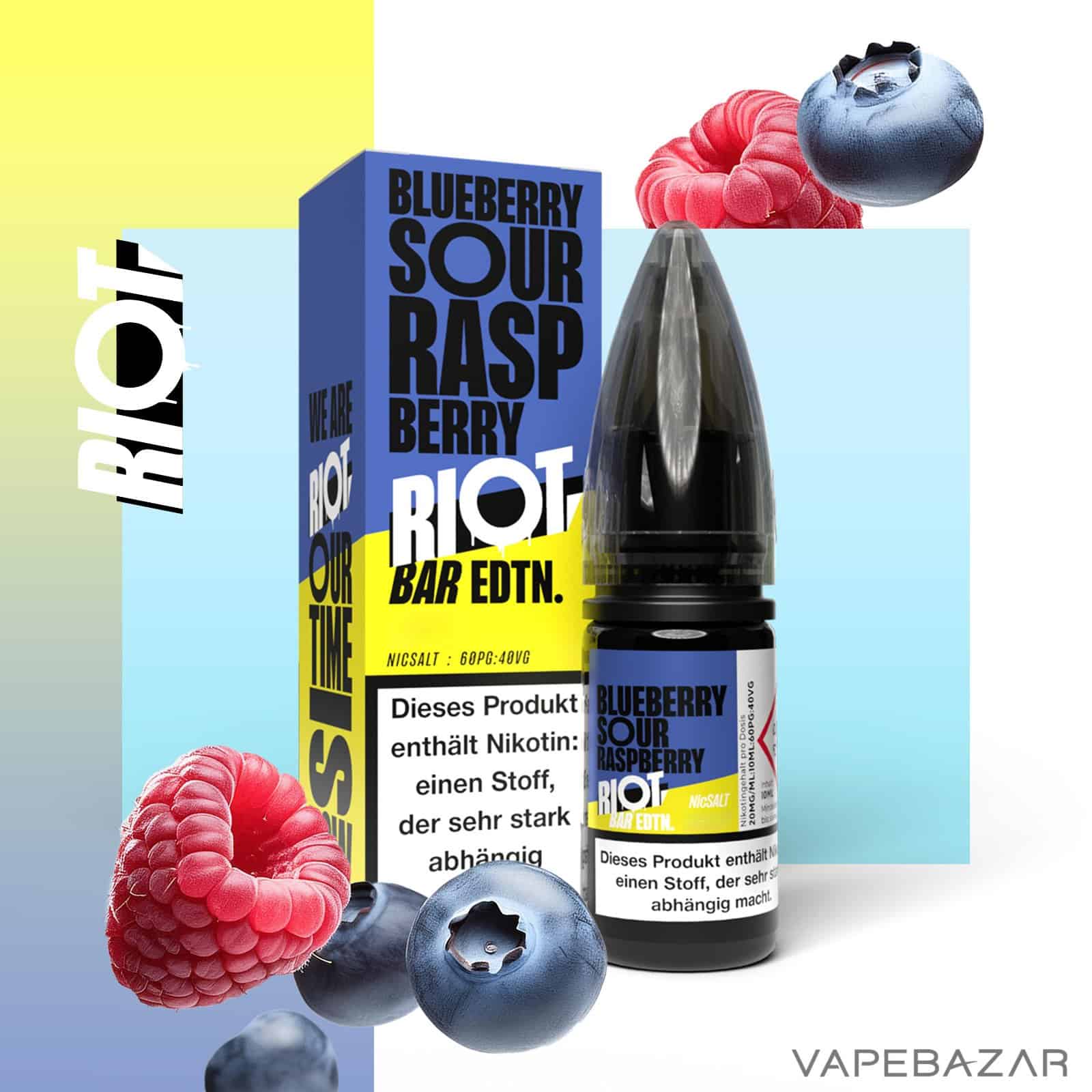 BlueSourRaspberry | Vapebazar Vapebazar Riot Salt Bar Edition Blue Sour Raspberry