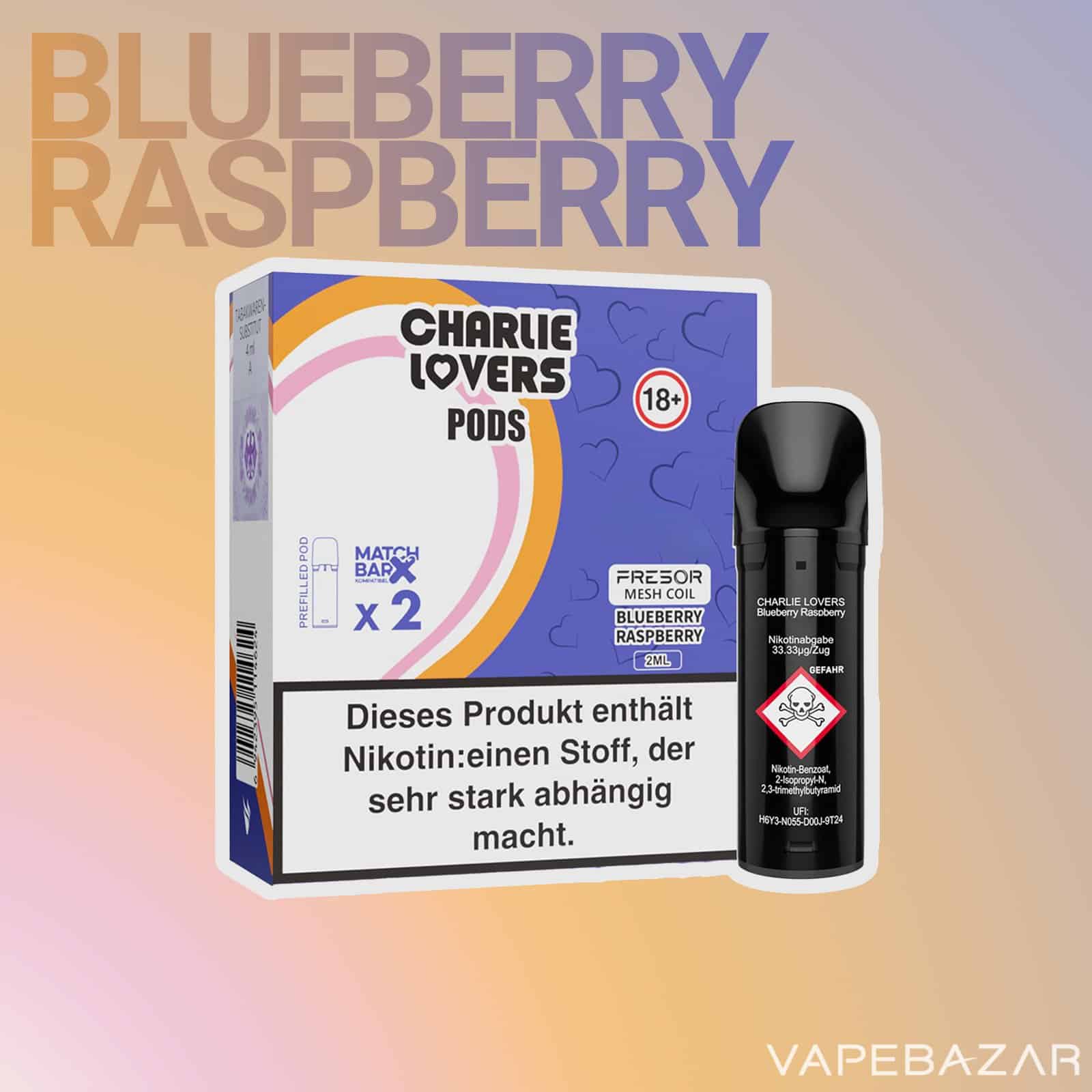 Charlie Lovers Pods Blueberry Raspberry 2 | Vapebazar Charlie Lovers Pods Blueberry Raspberry