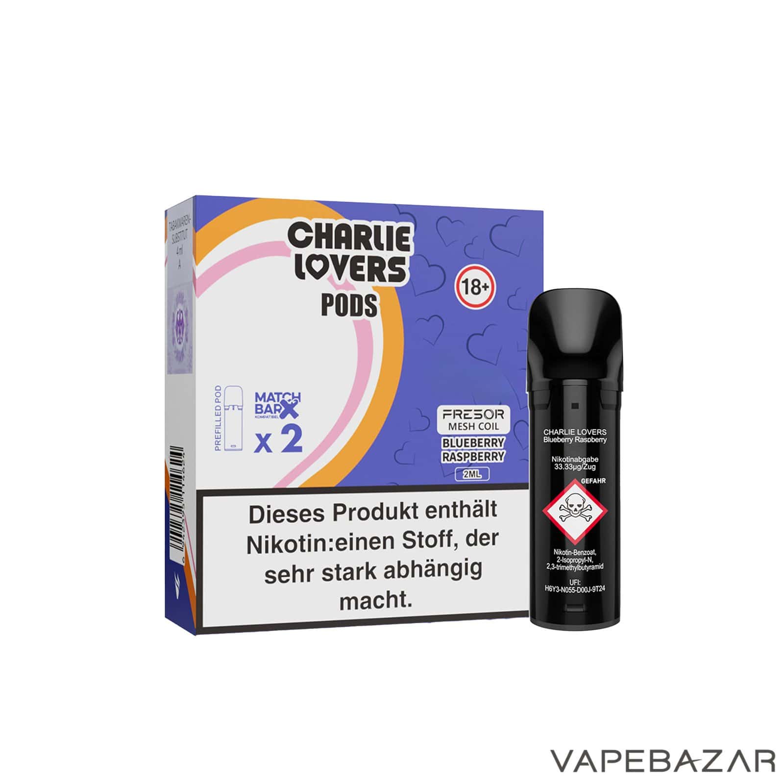 Charlie Lovers Pods Blueberry Raspberry 3 | Vapebazar Charlie Lovers Pods Blueberry Raspberry