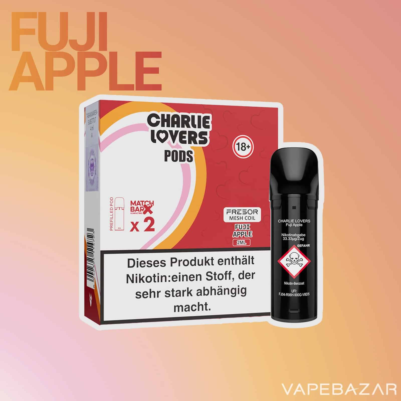 Charlie Lovers Pods Fuji Apple 2 | Vapebazar Charlie Lovers Pods Fuji Apple