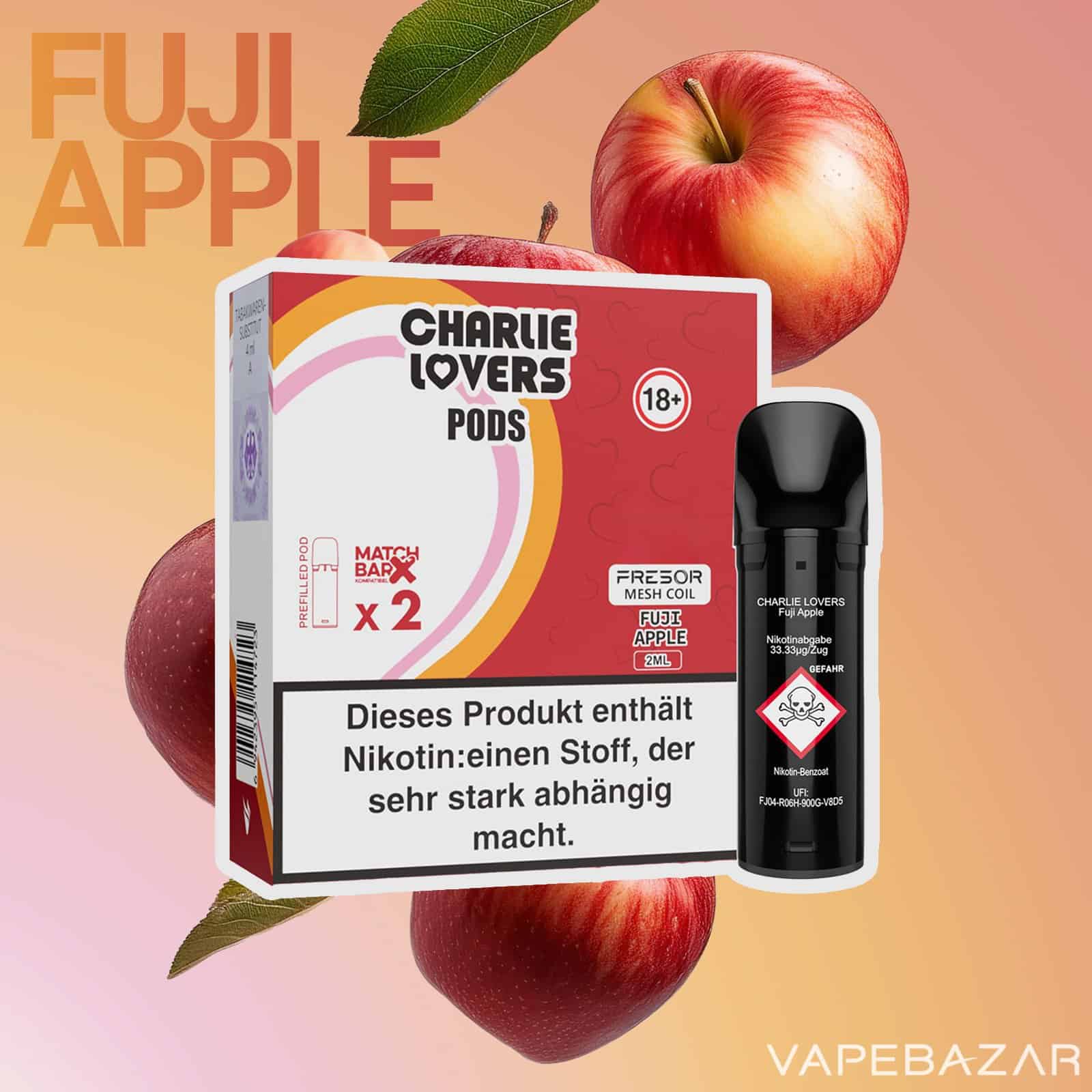 Charlie Lovers Pods Fuji Apple | Vapebazar Charlie Lovers Pods Fuji Apple