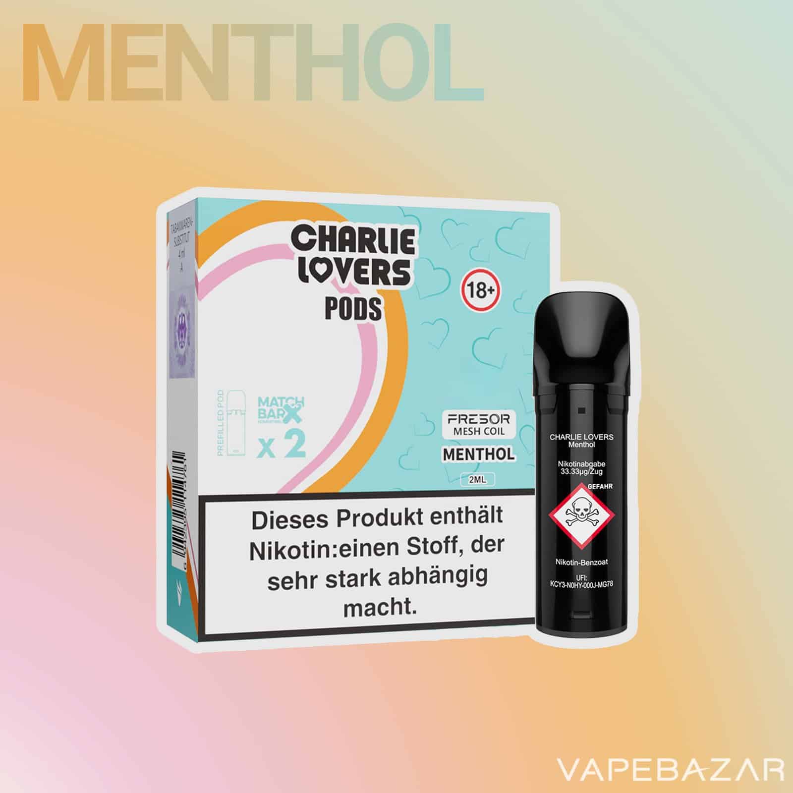 Charlie Lovers Pods Menthol 2 | Vapebazar Charlie Lovers Pods Menthol