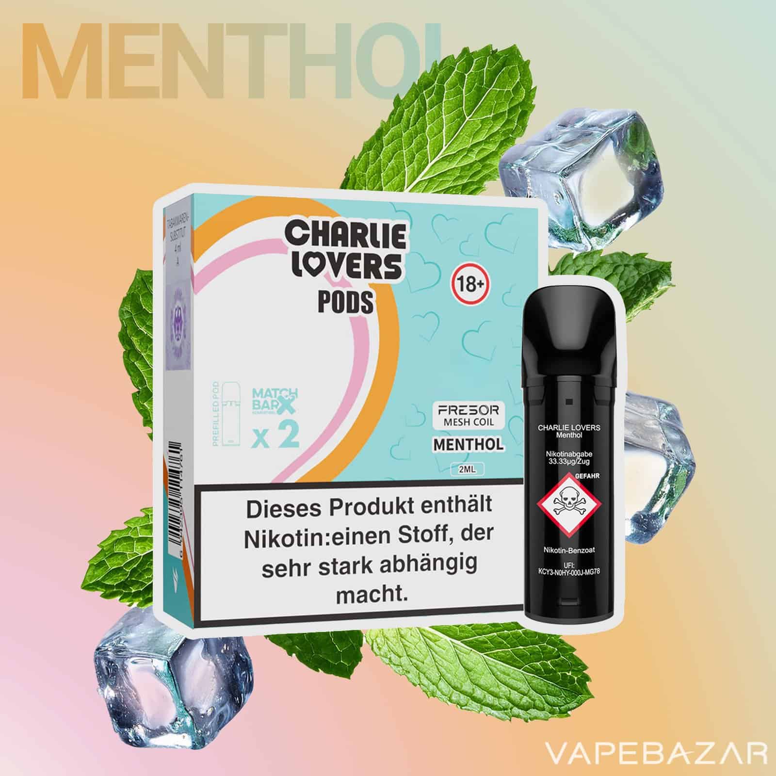 Charlie Lovers Pods Menthol | Vapebazar Charlie Lovers Pods Menthol
