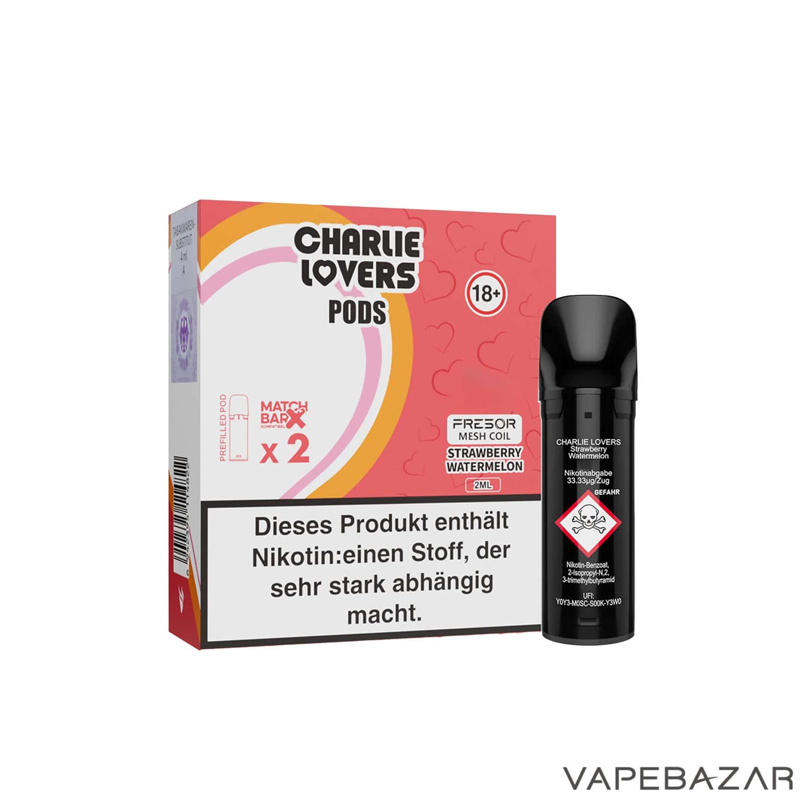 Charlie Lovers Pods Strawberry Watermelon 3 | Vapebazar Charlie Lovers Pods - Strawberry Watermelon (2Er Pack) – Bild 3