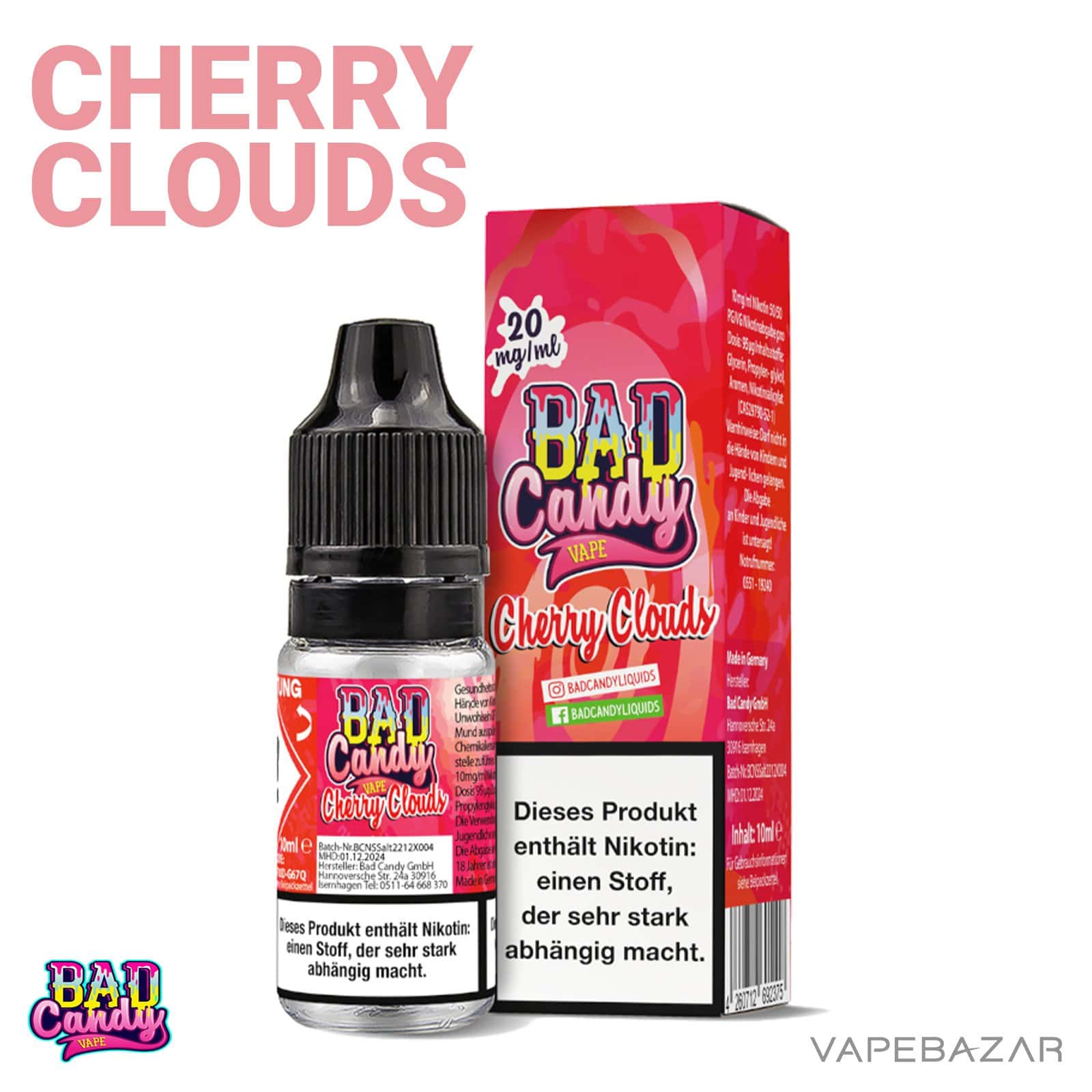 CherryClouds20 | Vapebazar Bad Candy Liquid - Cherry Clouds