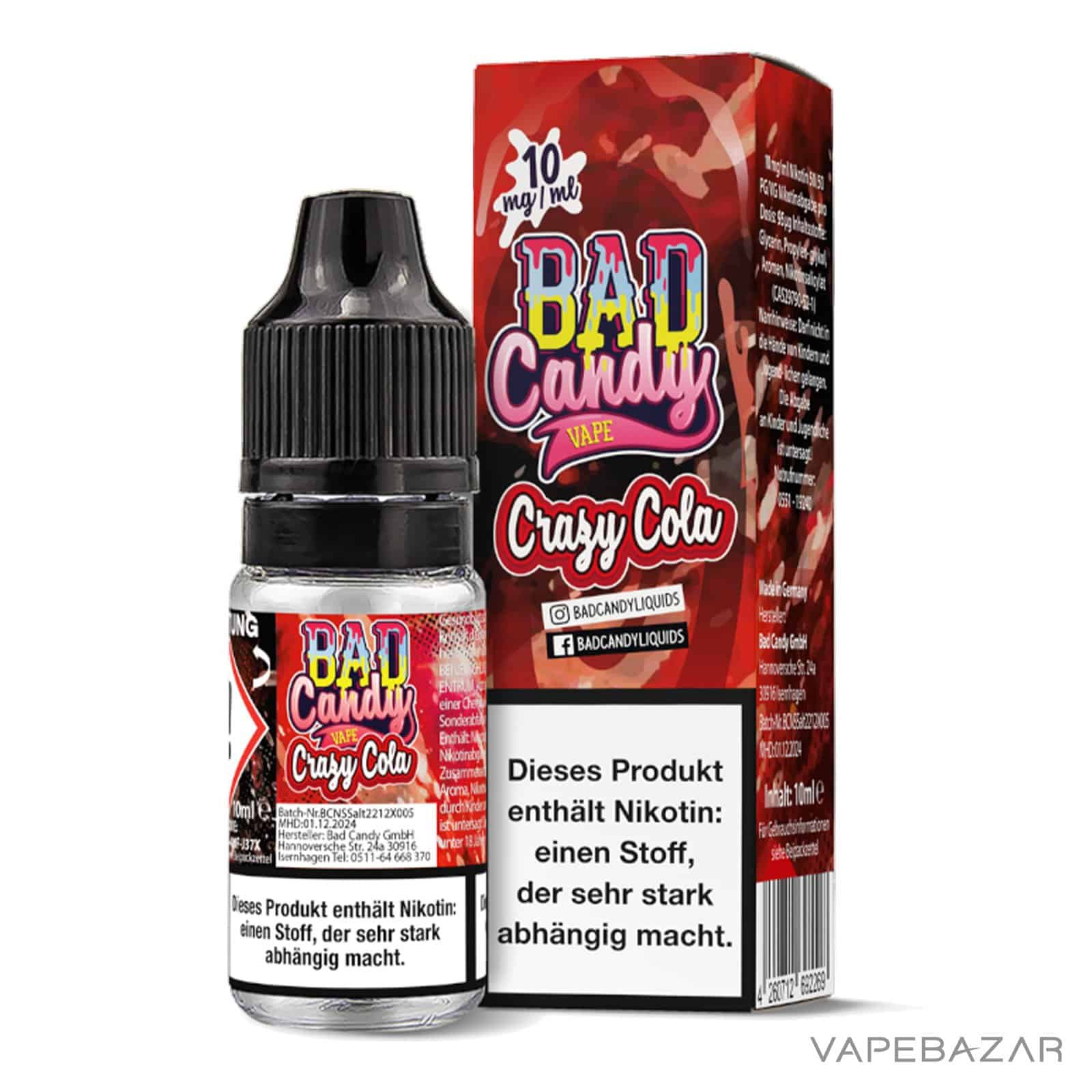 CrazyCola10 1 | Vapebazar Bad Candy Liquid - Crazy Cola