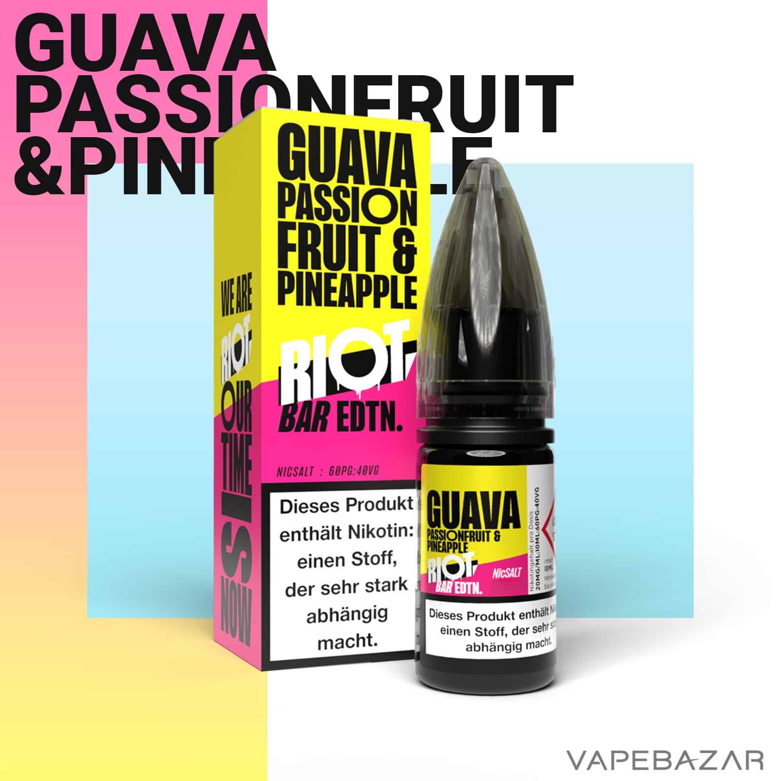 GuavaPassionfruitPineapple2 | Vapebazar Vapebazar Riot Salt Bar Edition Guava Passionfruit &Amp; Pineapple