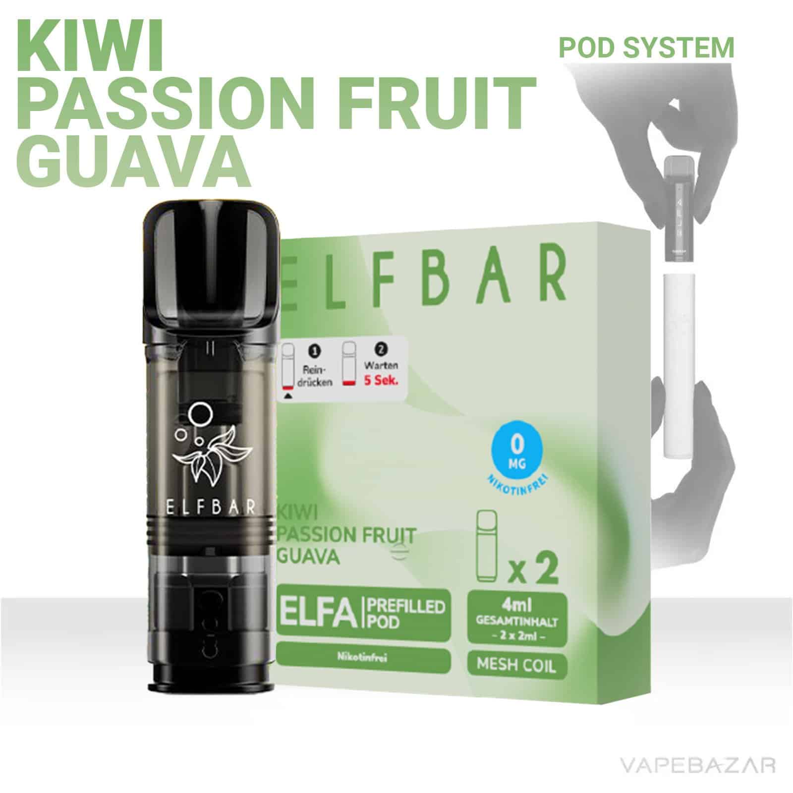 KiwiwPassionFruitGuava2 | Vapebazar Vapebazar Elfbar Elfa Prefilled Pods Kiwi Passion Fruit Guava