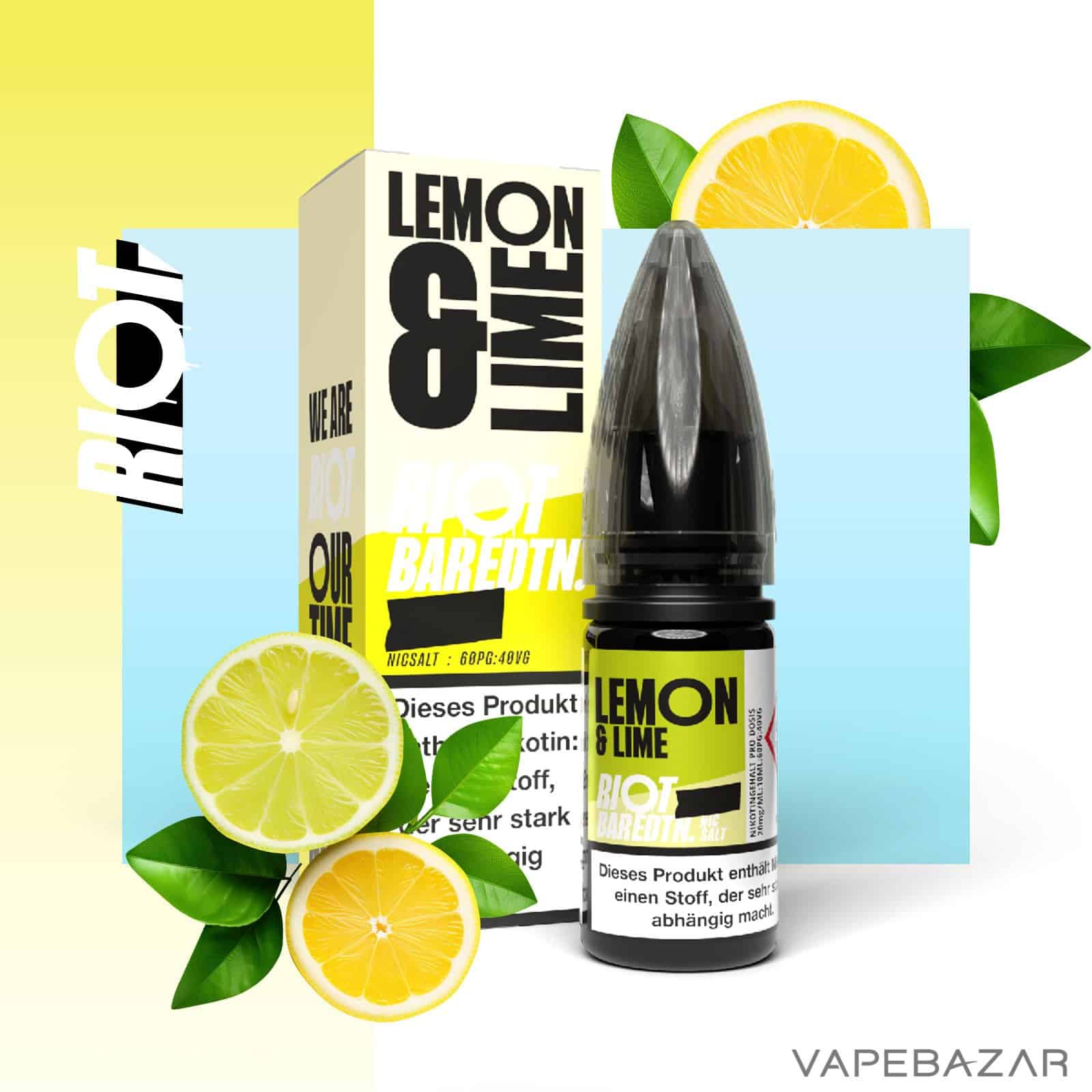 LemonLime | Vapebazar Vapebazar Riot Salt Bar Edition Lemon &Amp; Lime