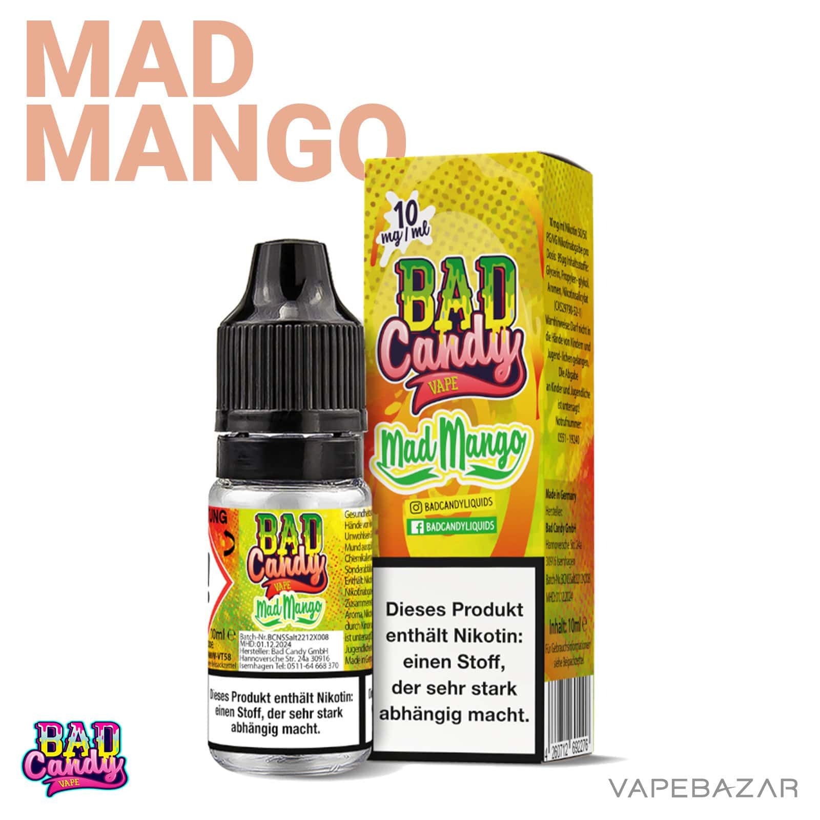 MadMango10 | Vapebazar Bad Candy Liquid - Mad Mango