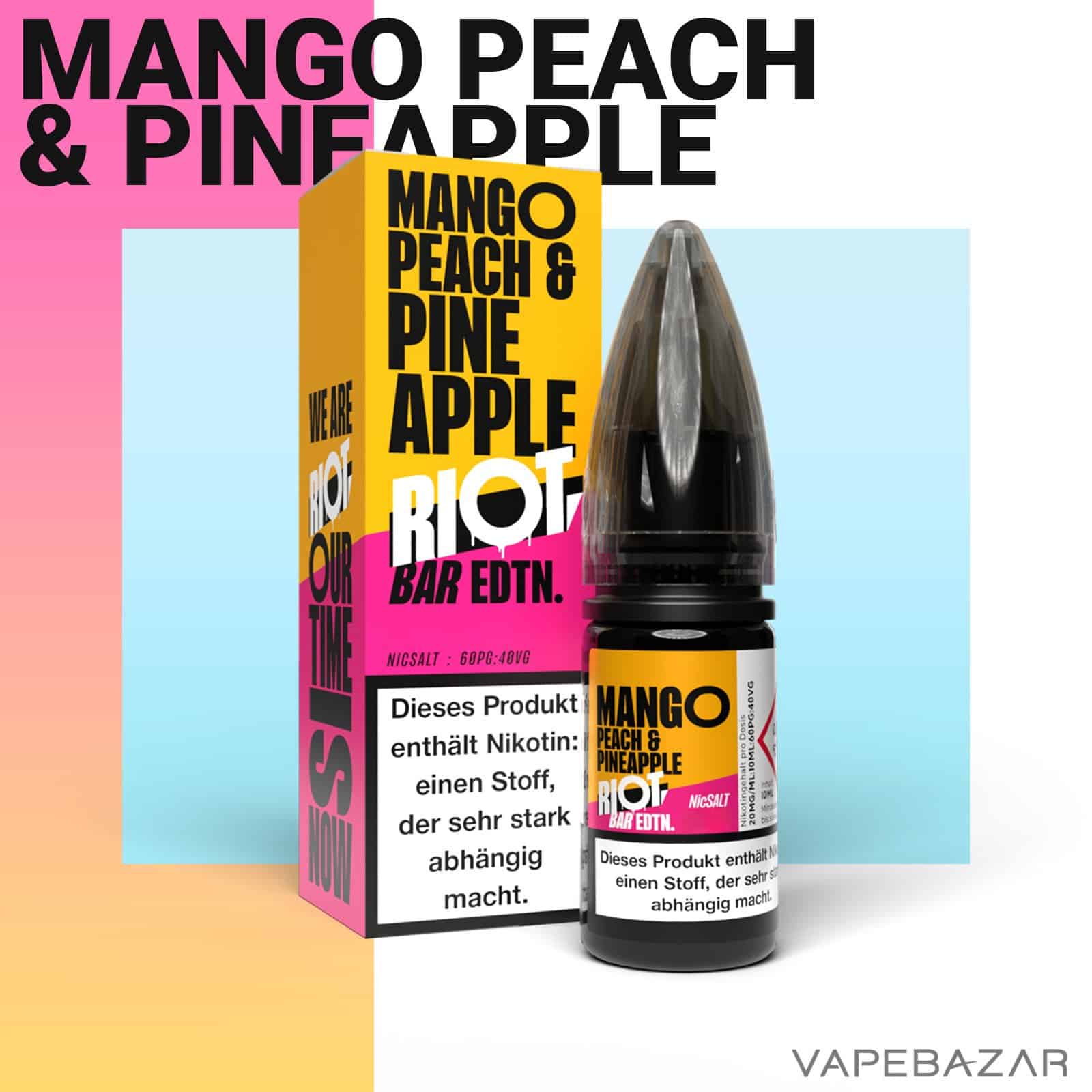 MangoPeachPineapple2 | Vapebazar Vapebazar Riot Salt Bar Edition Mango Peach &Amp; Pineapple