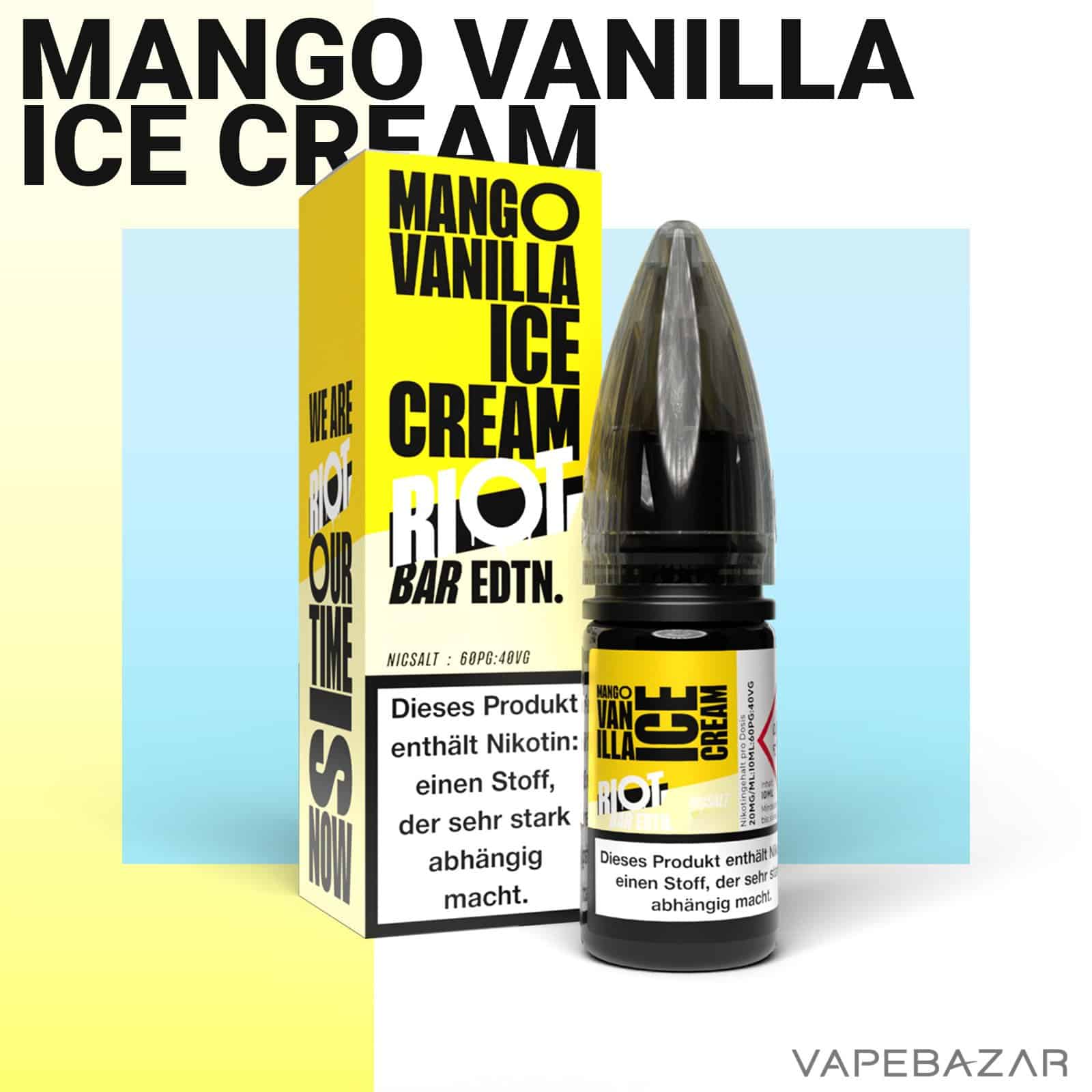MangoVanillaaIceCream2 | Vapebazar Vapebazar Riot Salt Bar Edition Mango Vanilla Ice Cream