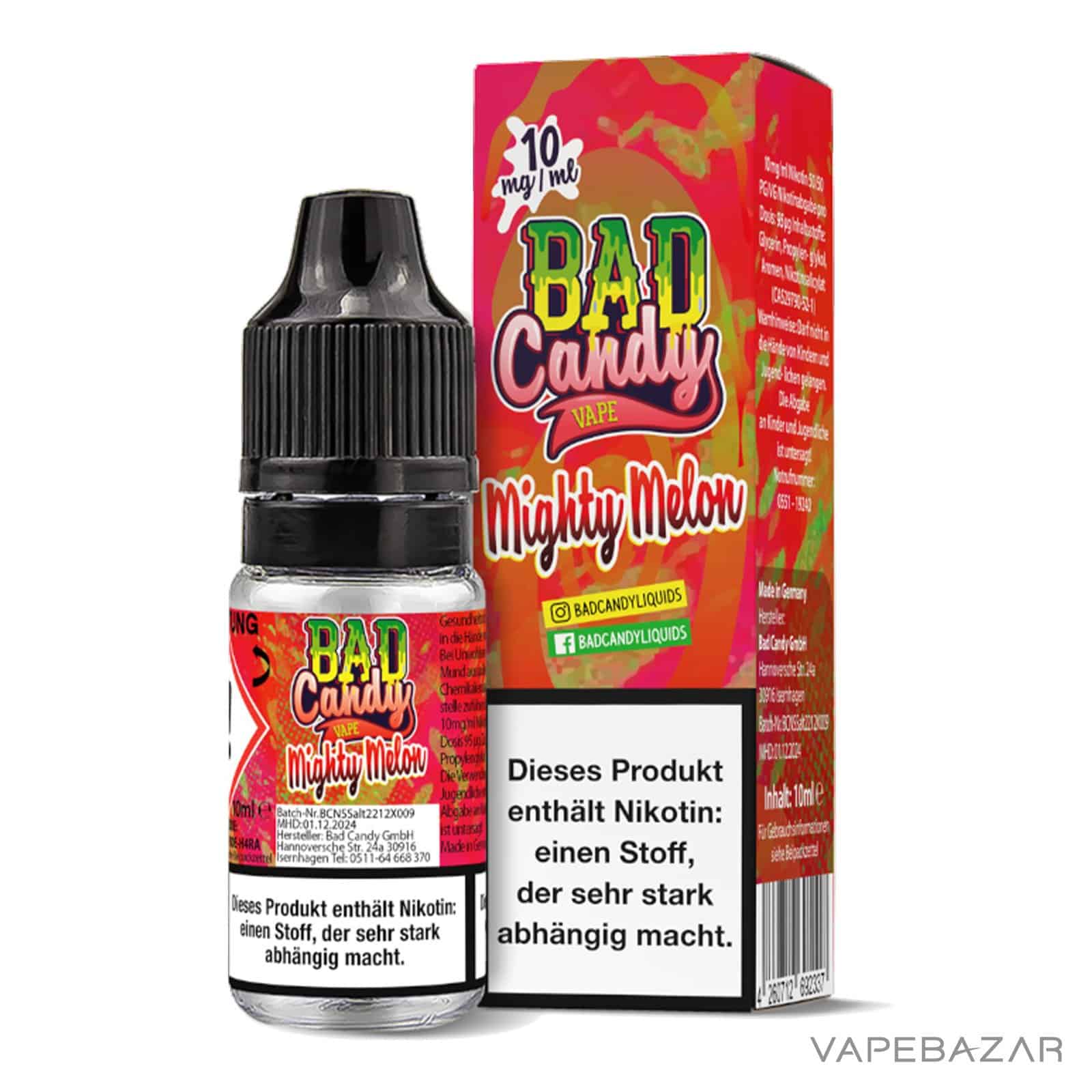 MightyMelon10 1 | Vapebazar Bad Candy Liquid - Mighty Melon