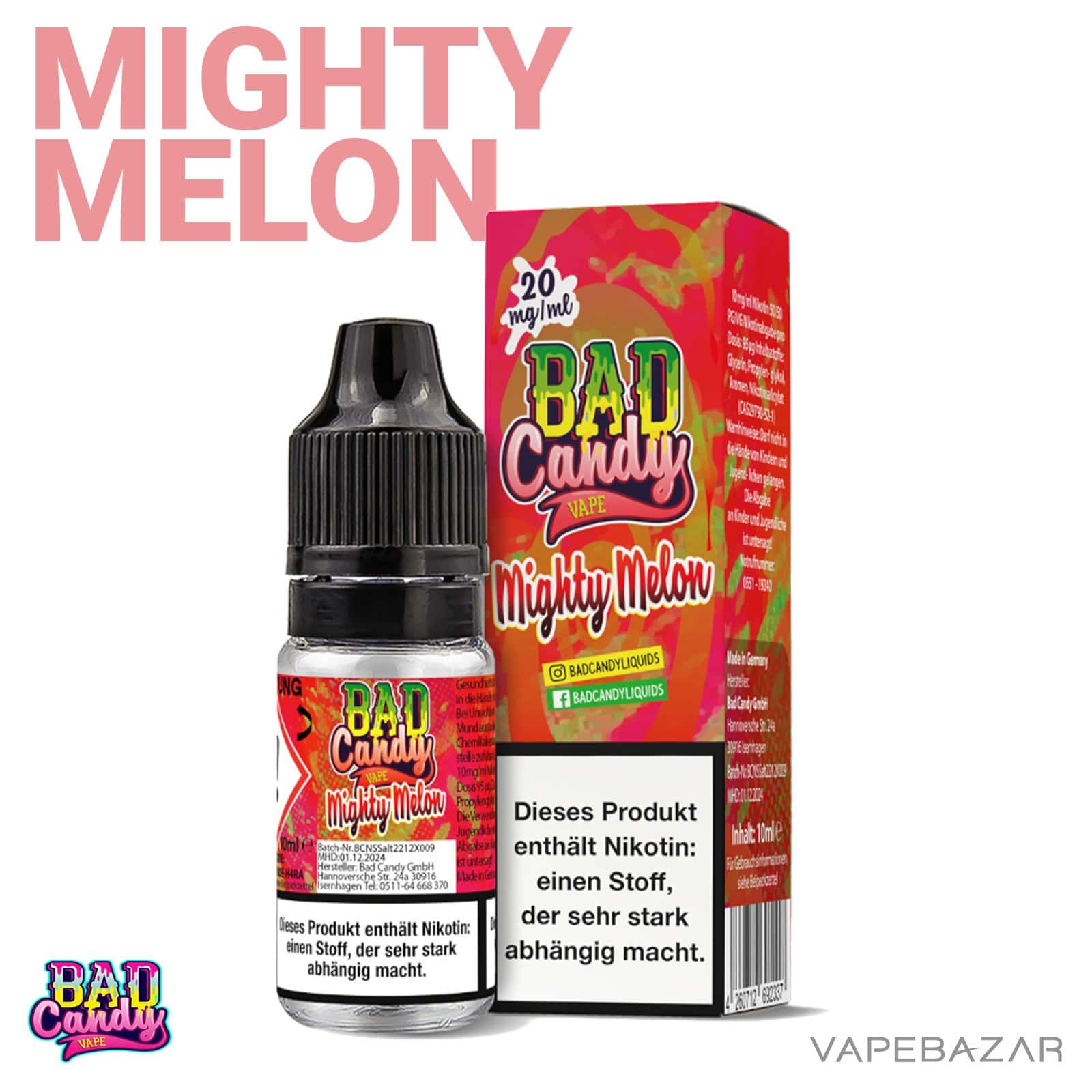 MightyMelon20 | Vapebazar Bad Candy Liquid - Mighty Melon