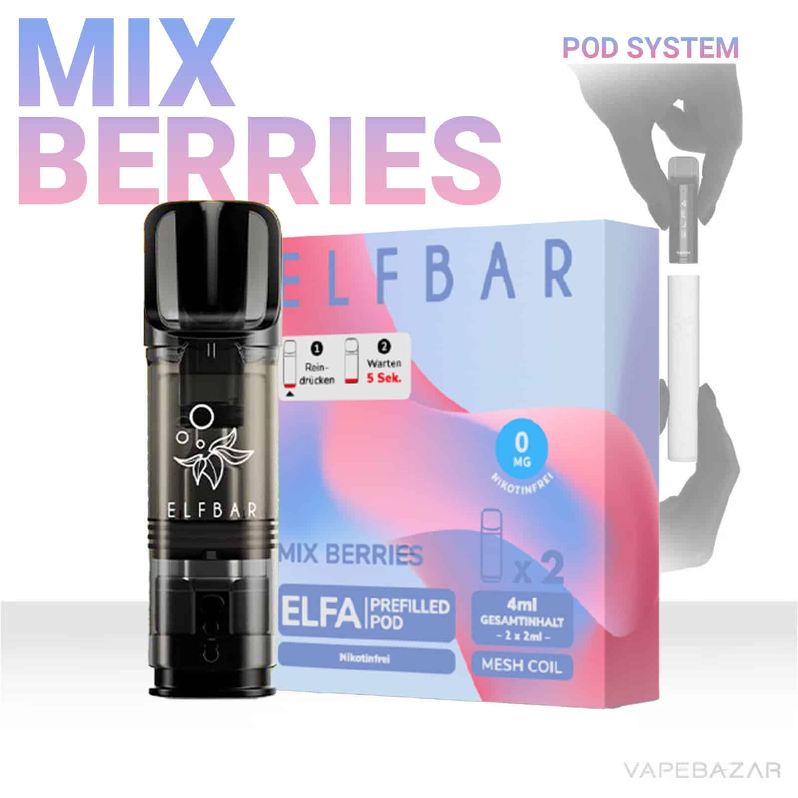 | Vapebazar Vapebazar Elfbar Elfa Prefilled Pods Mix Berries