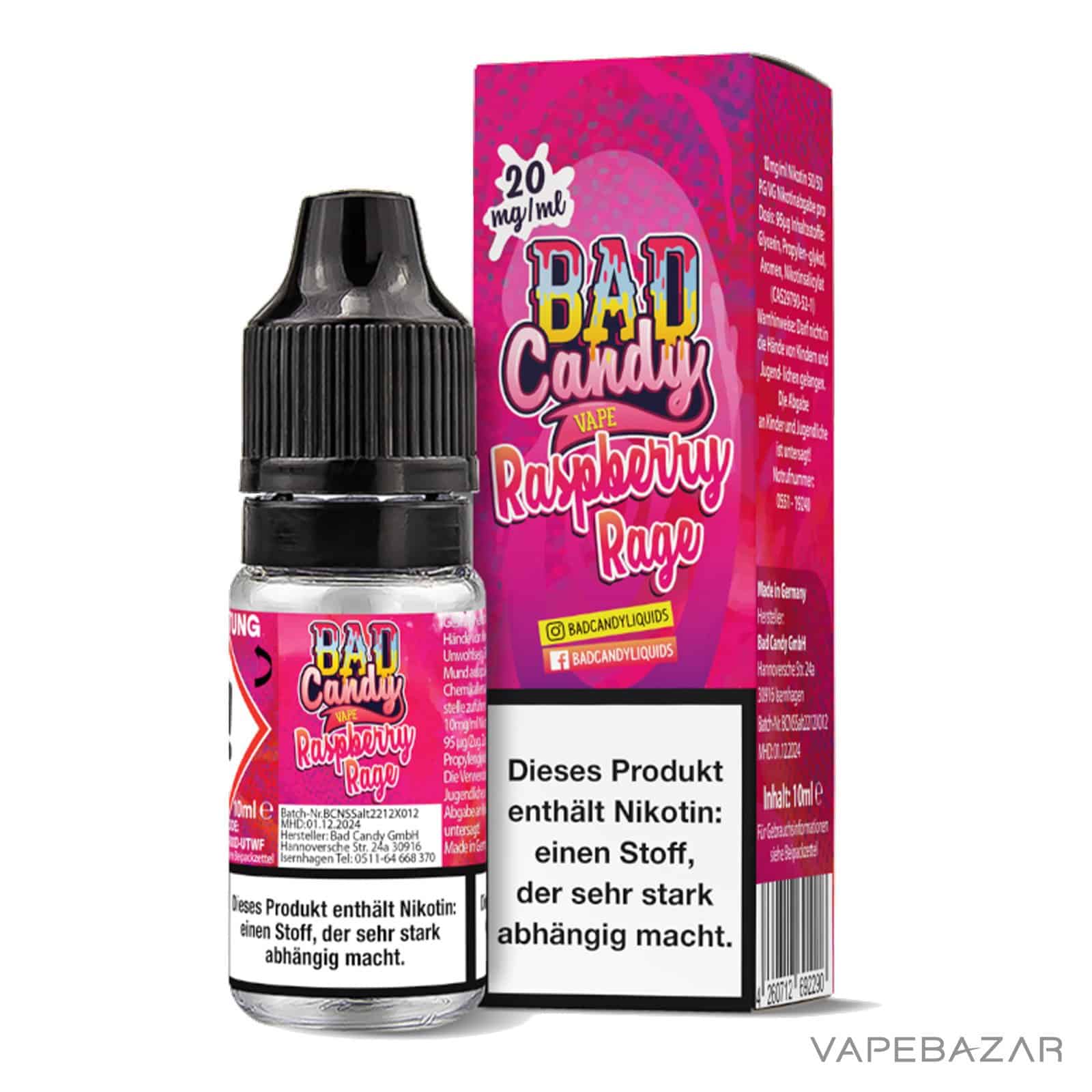 RaspberryRage20 1 | Vapebazar Bad Candy Liquid - Raspberry Rage