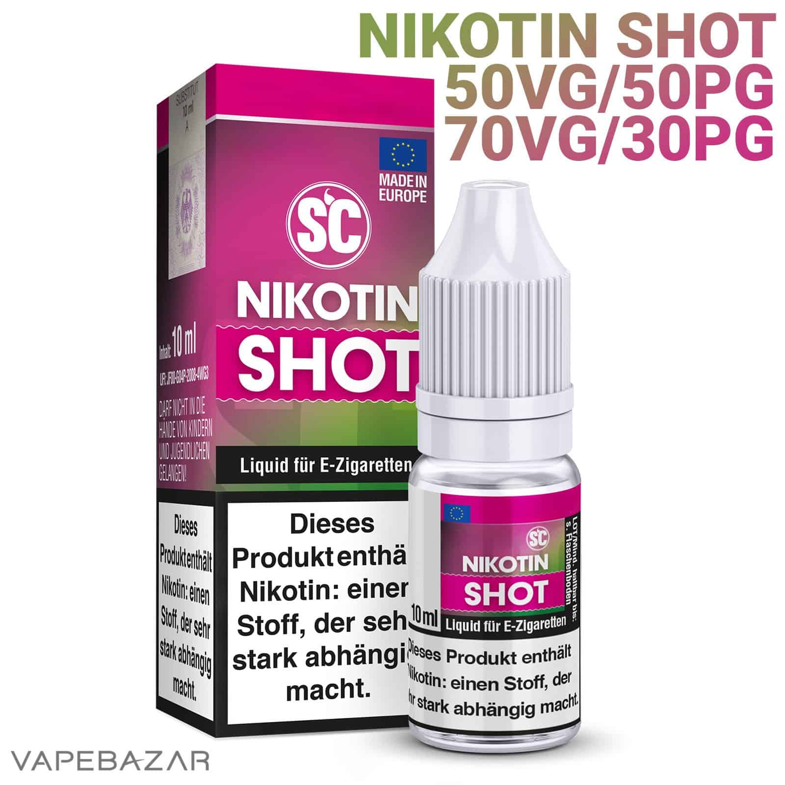 SC Nikotin Shot 10ml | Vapebazar Sc Nikotin Shot 10Ml