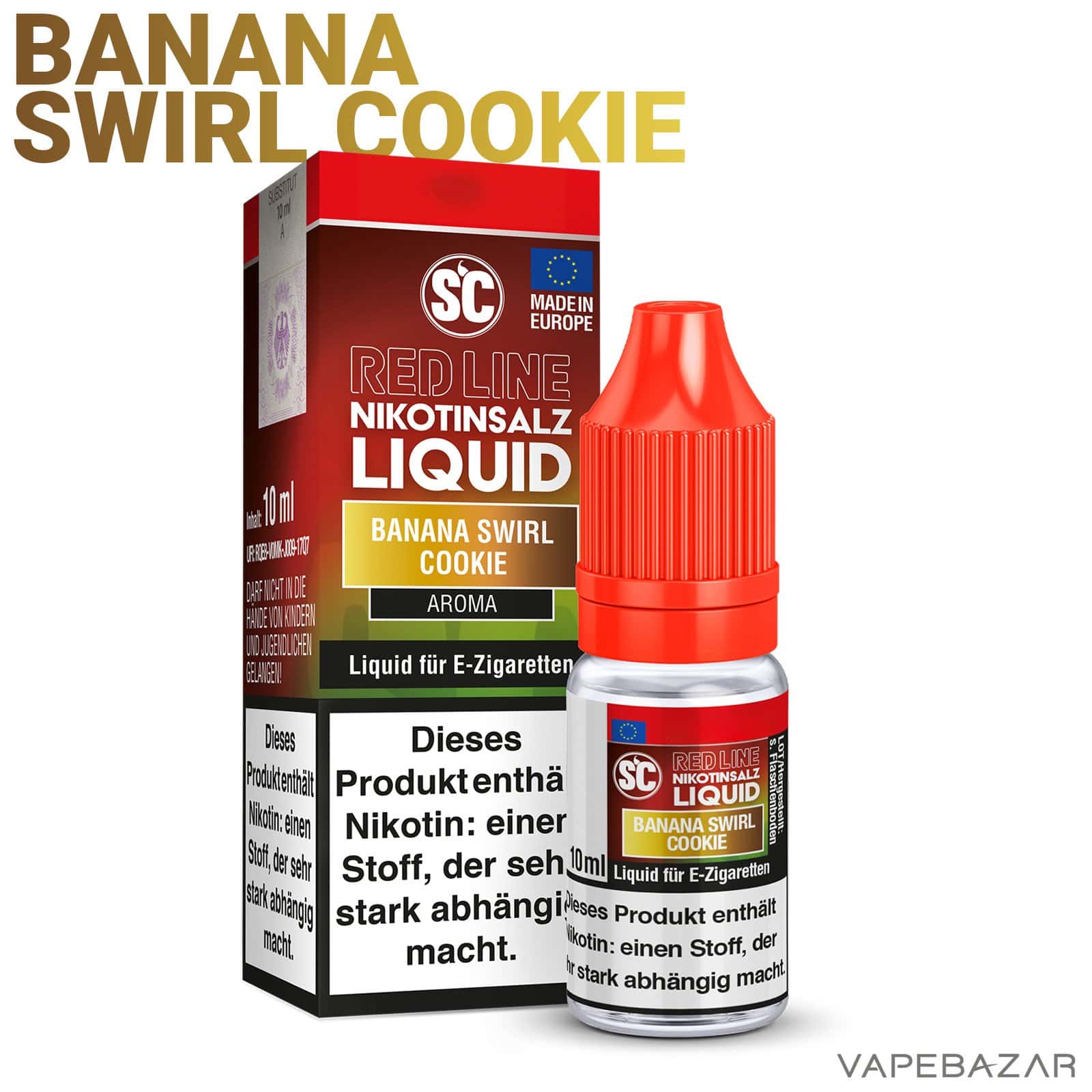 SC Red Line Nikotinsalz Banana Swirl Cookie | Vapebazar Sc Red Line Nikotinsalz Banana Swirl Cookie